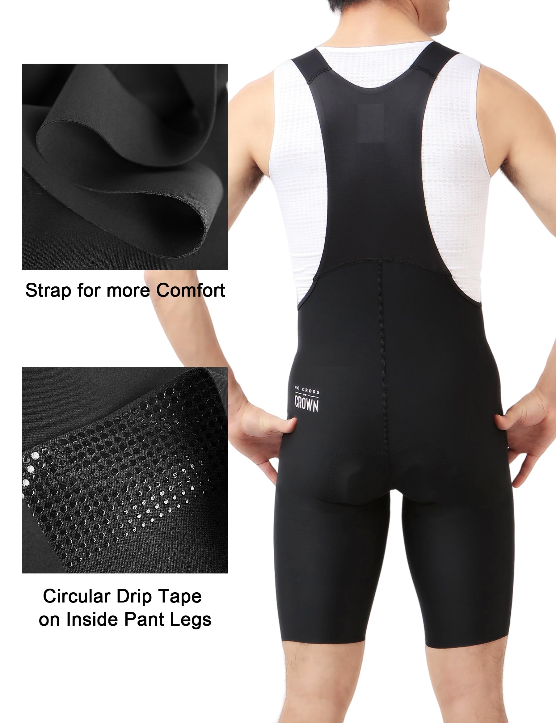 Men's Cycling Bib Shorts - Padded, Breathable & Lightweight Road Bike Shorts for Comfortable Riding | Perfect for Long-Distance Cycling & Professional Training