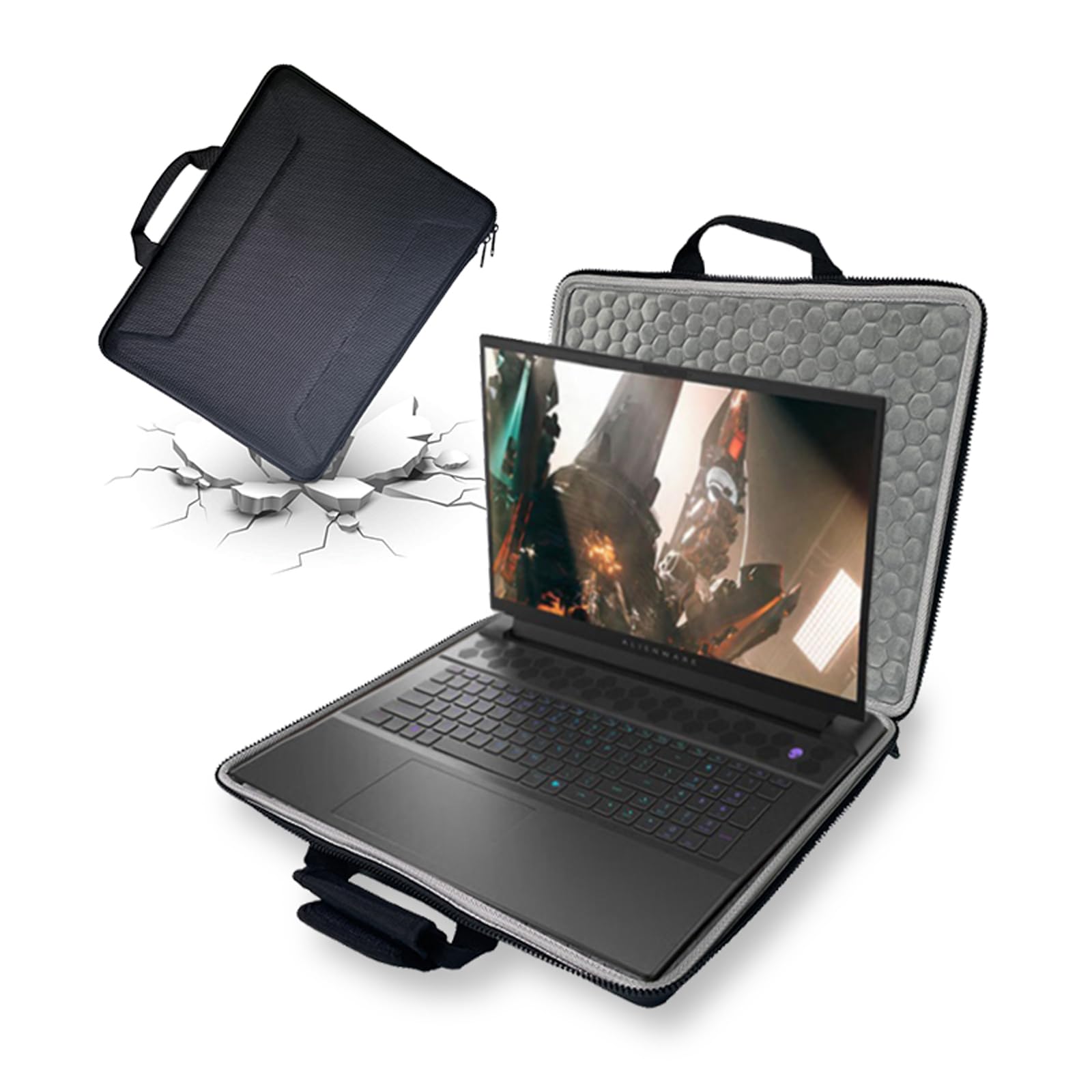 18 Inch Hard Gaming Laptop Sleeve - Shockproof EVA Protective Case for Alienware m18 R2/m18 Gaming Laptops | Durable Travel & Commute Protection for 18