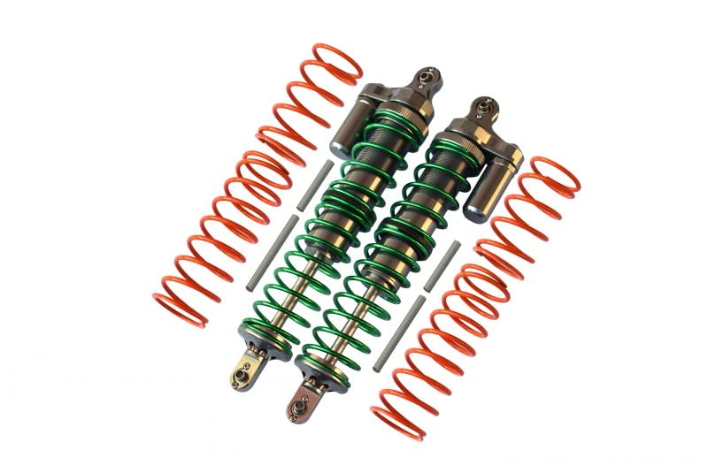 Upgraded Aluminum Front & Rear Adjustable Spring Shocks for Traxxas X Maxx 4X4 - 1 Pair (Gray Silver) | High-Performance RC Car Suspension Upgrade for Off-Road Racing & Bashing