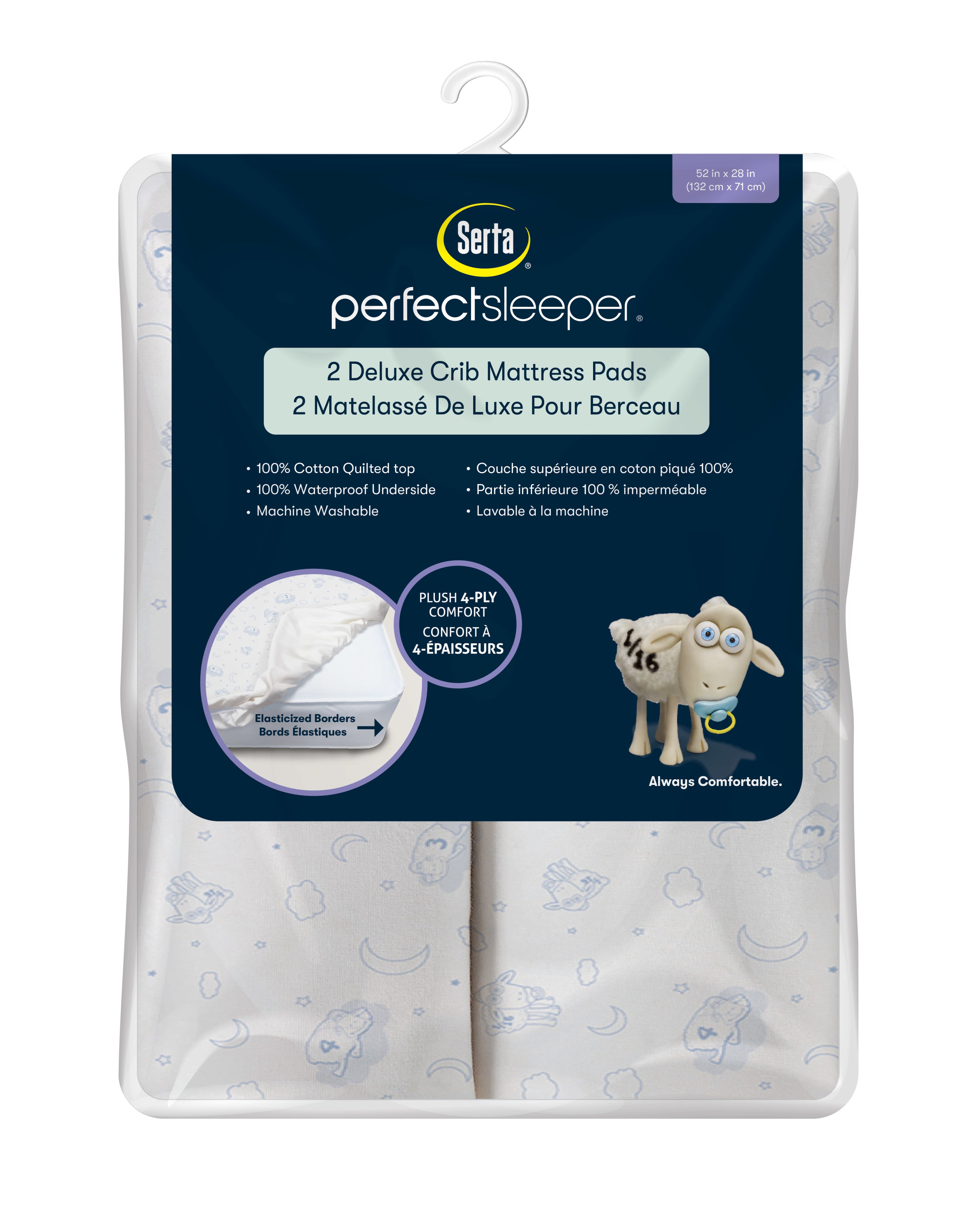 Premium Waterproof Crib Mattress Pad 2 Pack - Soft & Breathable Baby Crib Mattress Protector for Toddler & Infant - Perfect for Daycare, Nursery & Travel Use