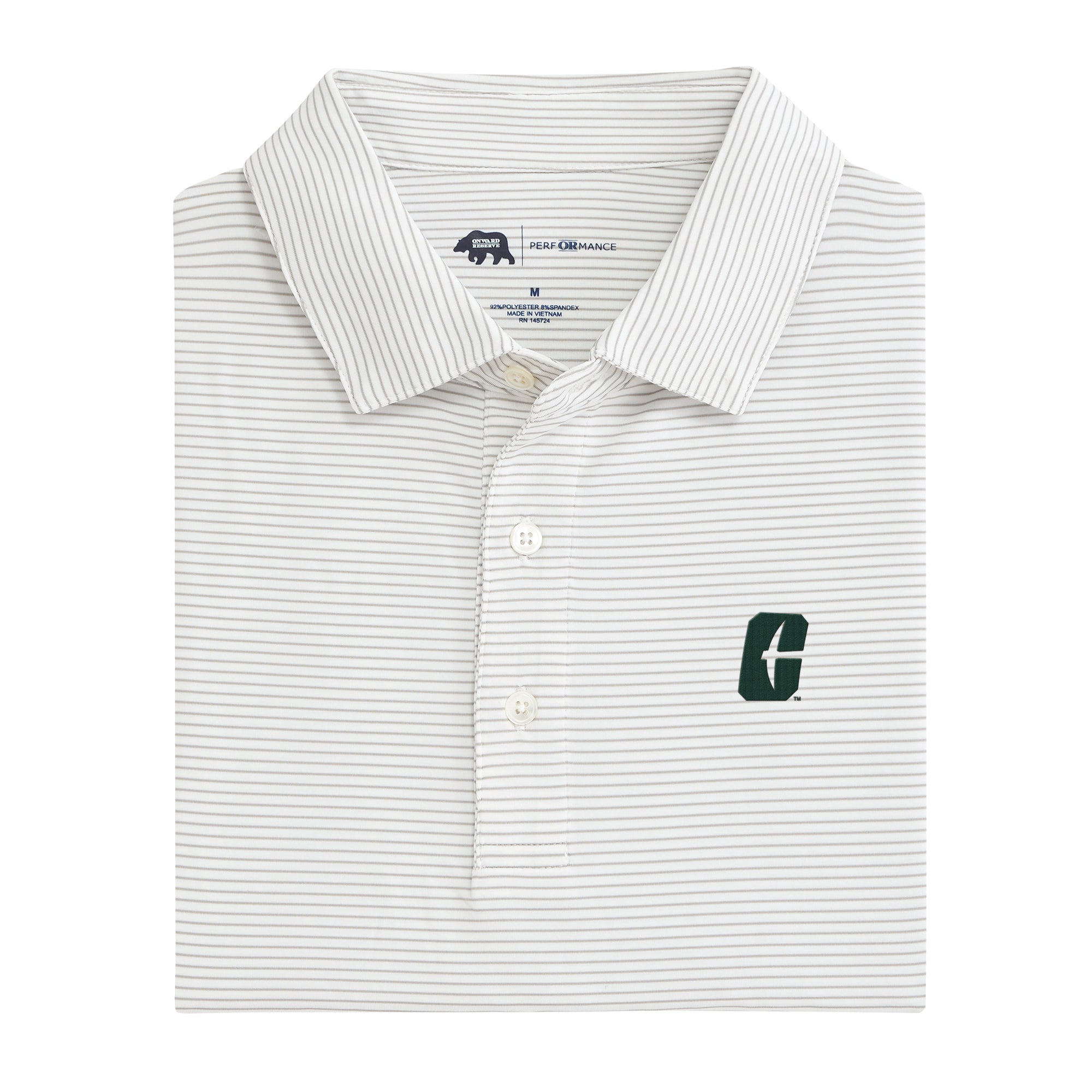 UNC Charlotte Birdie Stripe Performance Polo Shirt - Moisture Wicking Golf & Tennis Apparel for Men & Women - Perfect for Sports, Casual Wear & Team Uniforms