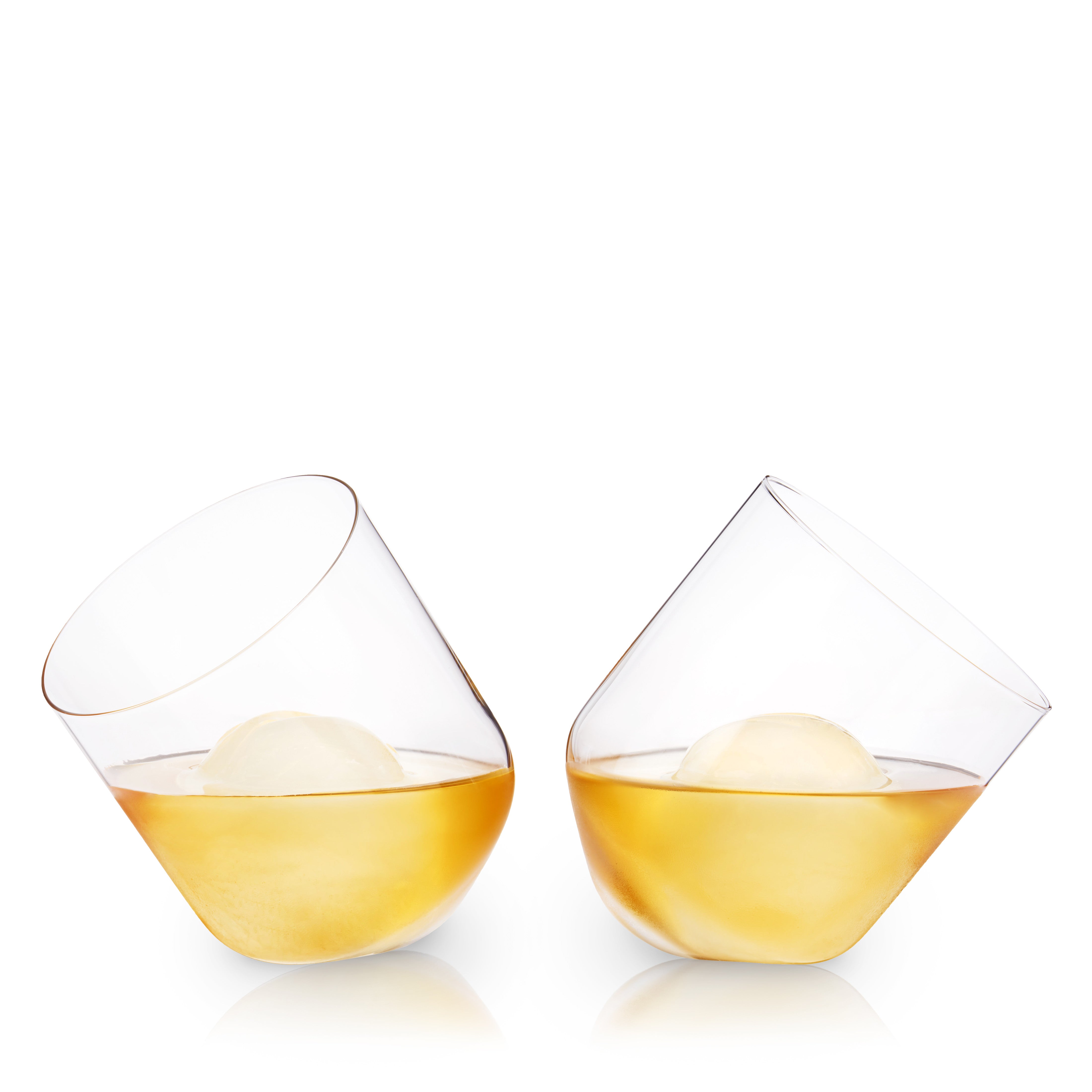 Premium Rolling Crystal Whiskey Glasses Set of 2 - Elegant Whiskey Tumbler Rocks Glasses for Bourbon, Scotch & Cocktails - Perfect for Home Bar, Gifts & Dinner Parties