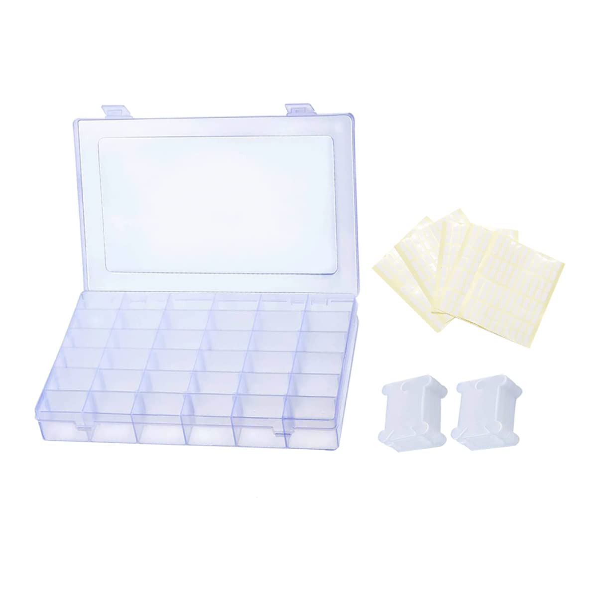 Ciieeo 36 Grids Plastic Cross Stitch Storage Box - Embroidery Thread Organizer with Winding Board - DIY Cross Stitch Floss Organizer for Crafting, Sewing & Needlework Projects - Perfect for Embroidery Kits, Scrapbooking & Handmade Decor
