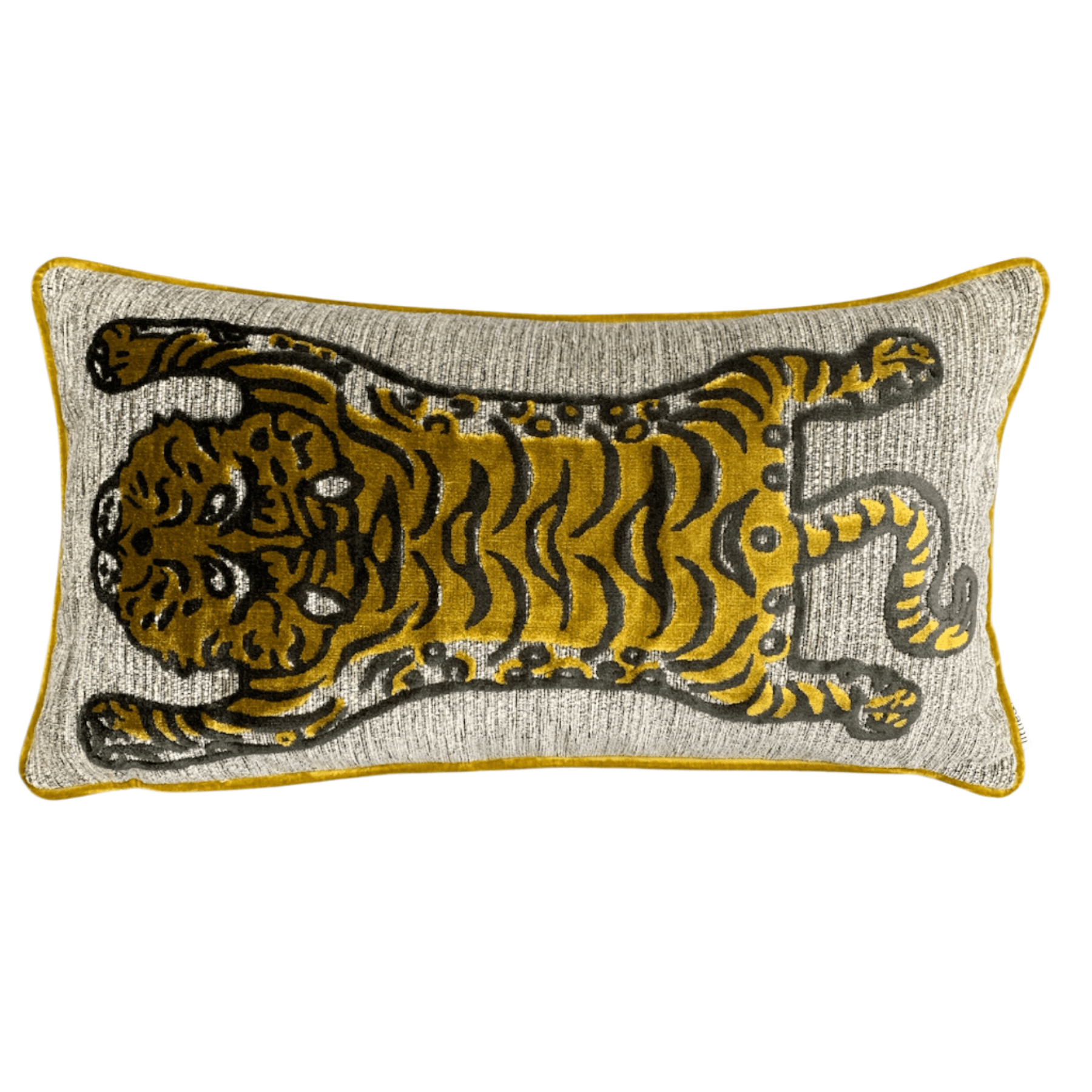 Tibetan Tiger Print Decorative Throw Pillow Cover 35x60cm - Soft Cotton Cushion for Sofa, Bed, Chair - Home Decor & Bohemian Style Accent