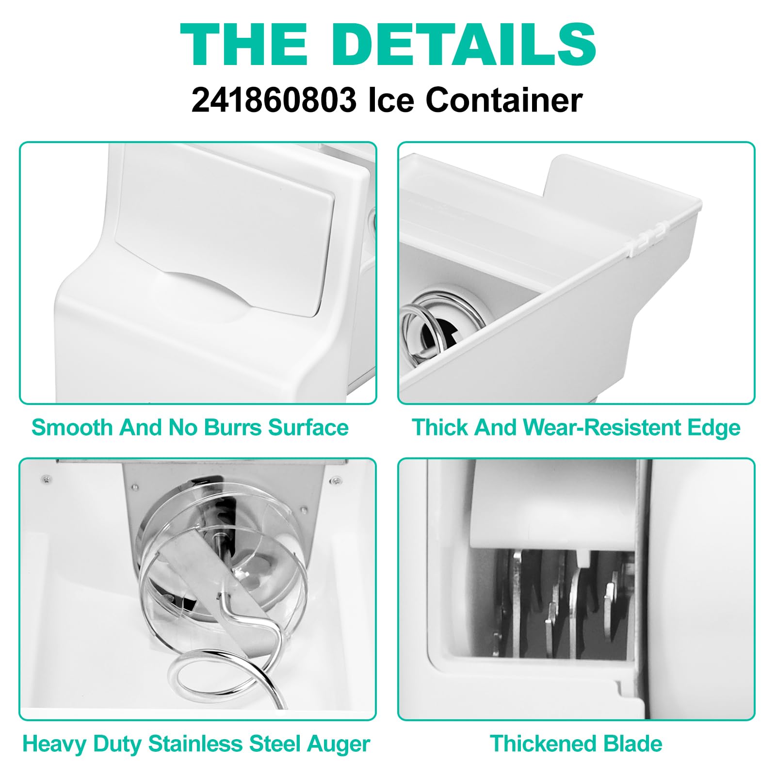 Upgraded Refrigerator Ice Bucket Assembly Replacement for Frigidaire LFSS2612TF0/LFSS2612TE0/FFSS2615TS0/FFHS2611PFEA - Compatible with AP4300918 Ice Maker Parts - Perfect for Kitchen Refrigerator Ice Storage & Dispensing