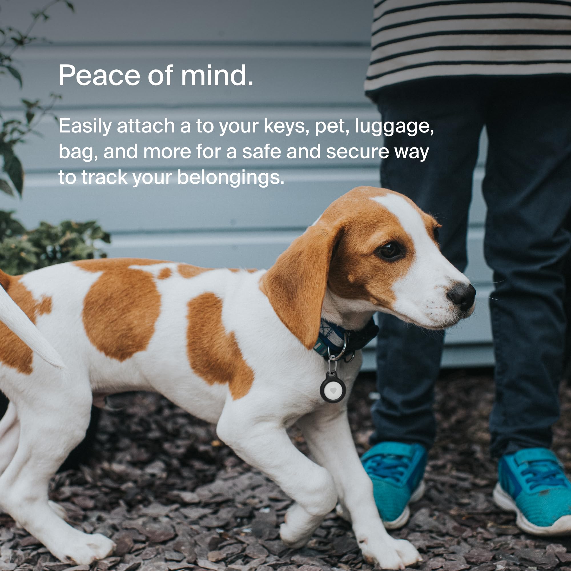 Belkin Apple AirTag Holder with Key Ring - Durable Scratch-Resistant Case, Open Face & Raised Edges - Protective AirTag Keychain for Keys, Pets, Luggage, Backpacks (2-Pack, Black) | Perfect for Travel, Daily Use & Pet Tracking
