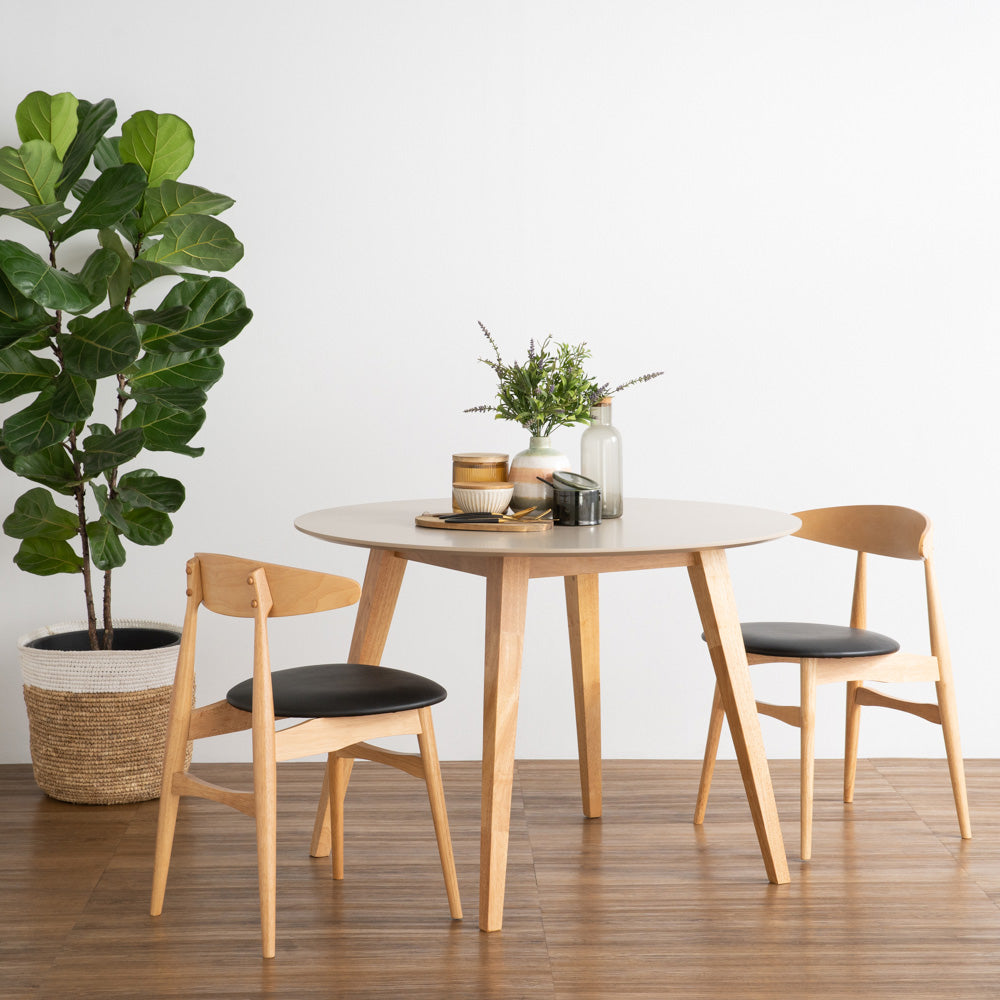 Stylish Oak and Black TELYN Dining Chair - Modern Wooden Kitchen Chair for Home, Restaurant & Office Use