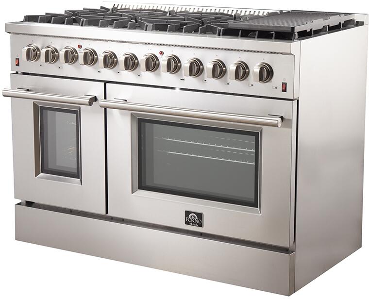 Forno Galiano Professional 48-Inch Dual Fuel Range with Gas Stove & Electric Oven - Stainless Steel FFSGS6156 48