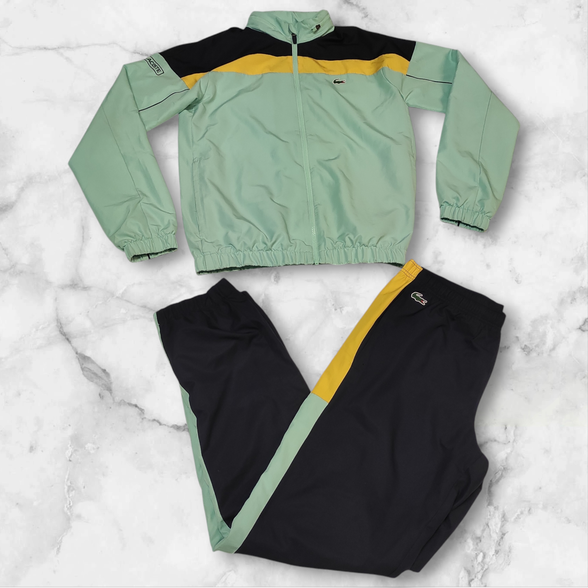 Lacoste Vintage Tracksuit for Men - Retro Cotton French Sportswear Set (Jacket & Pants) #9121 | Casual Wear, Gym Outfit, Street Style Fashion
