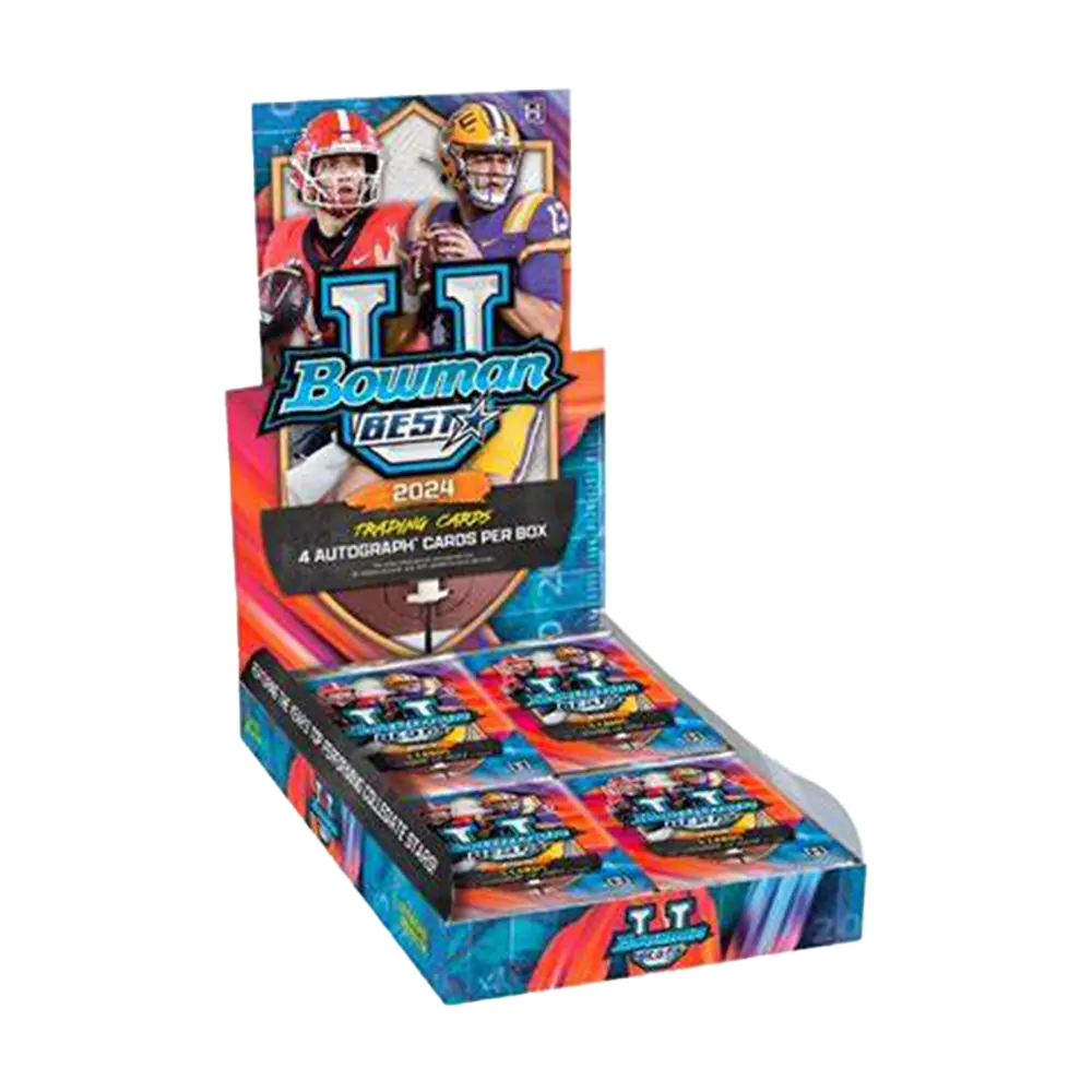 2024 Bowman Best University Football Hobby Box - Premium Collectible Trading Cards for NCAA Fans & Sports Memorabilia Collectors - Perfect for Gifts, Investments, and Fantasy Football Enthusiasts