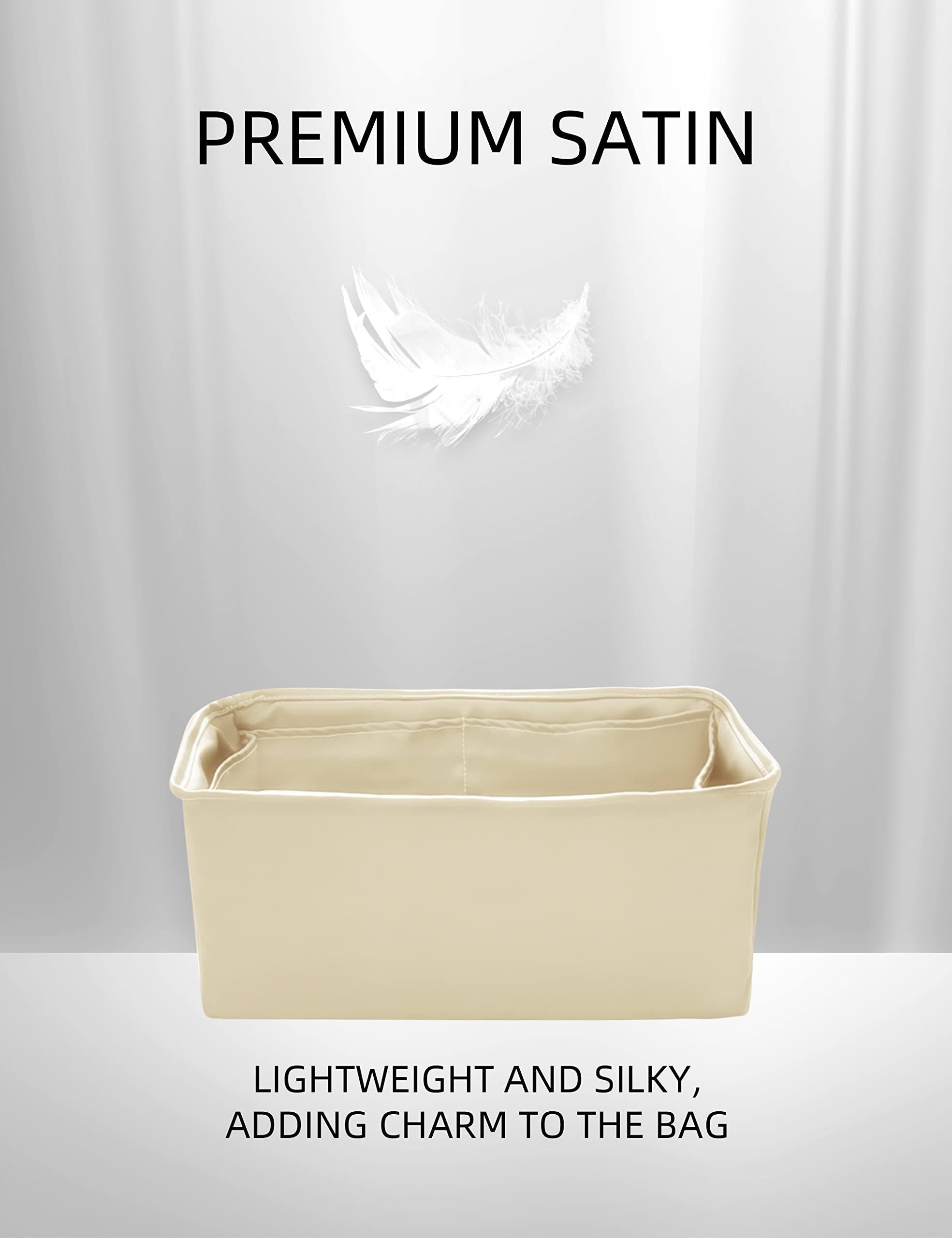 Luxury White Silk Purse Organizer & Handbag Shaper for Birkin 35 - DGAZ Purse Pillow Insert for Designer Bags, Perfect for Travel, Work & Everyday Use