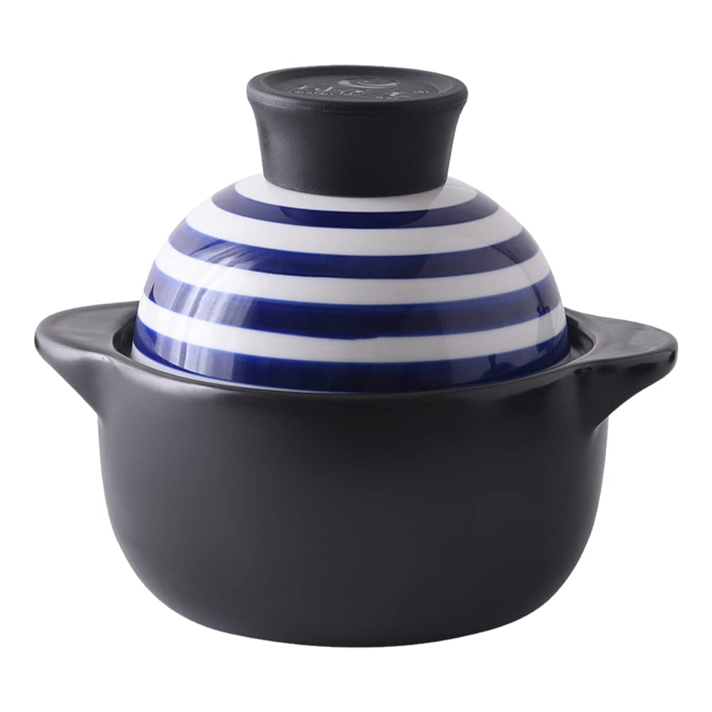 Yardwe 600ML Ceramic Casserole Pot with Lid - Non-Stick Round Stewpot for Soup, Stew & Cooking | Oven & Stovetop Safe Clay Pot | Perfect for Kitchen, Camping & Gifts