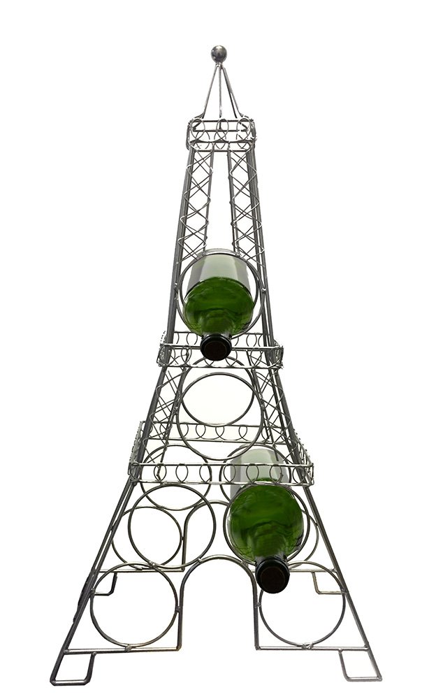 Unique Paris Eiffel Tower Metal Wine Bottle Holder - Elegant Charcoal Finish | Perfect for Home Bar Decor, Wine Lover Gifts & Kitchen Accessories