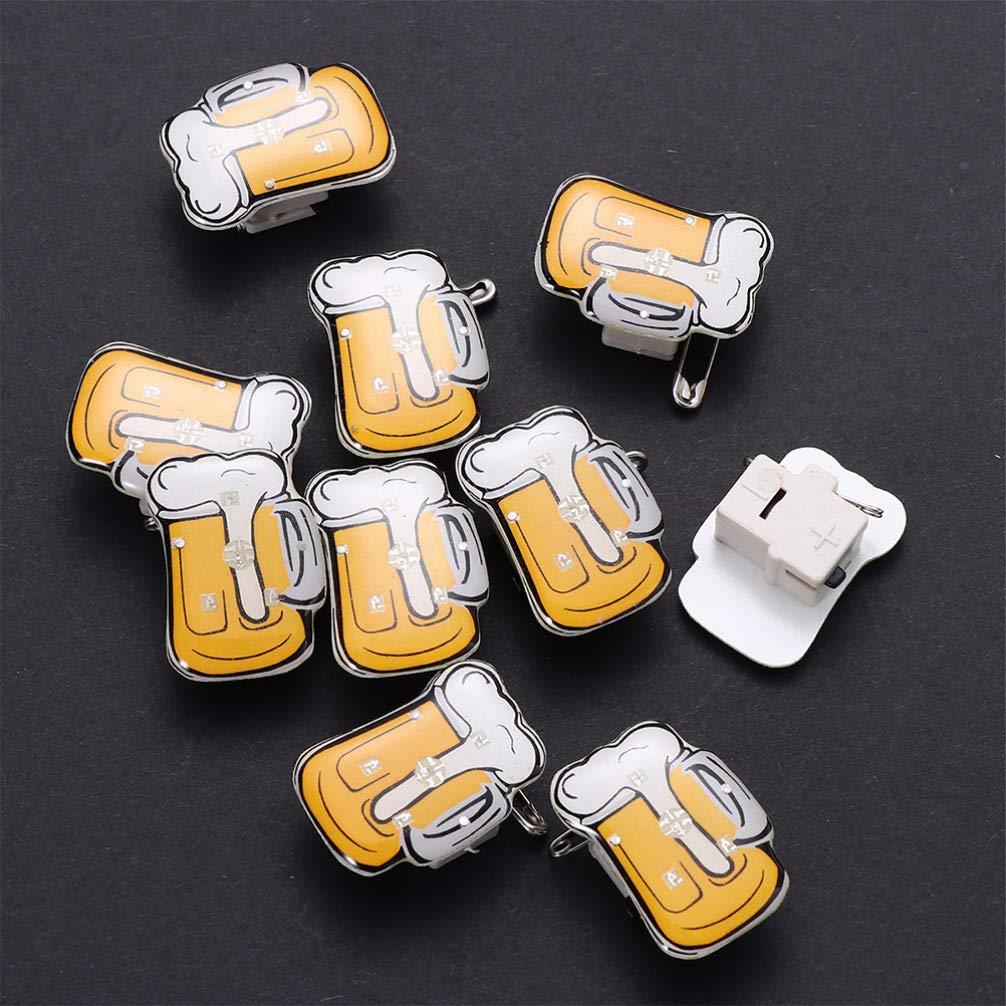 PRETYZOOM 50pcs Beer Enamel Pins - Beer Mug Lapel Pins, Drinker Brooches, Hat Pins & Tie Tacks - Luminous Badges for Shirts, Bags, Backpacks - Perfect for Beer Festivals, Parties & Gifts - Random Colors