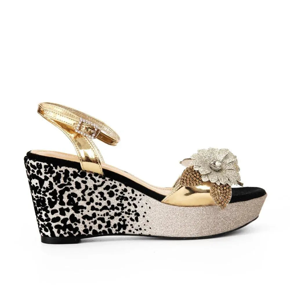 Stylish Patchwork Floral Wedge Sandals for Women - Comfortable Summer Beach Wedding Shoes - Perfect for Outdoor Parties, Vacations & Date Nights