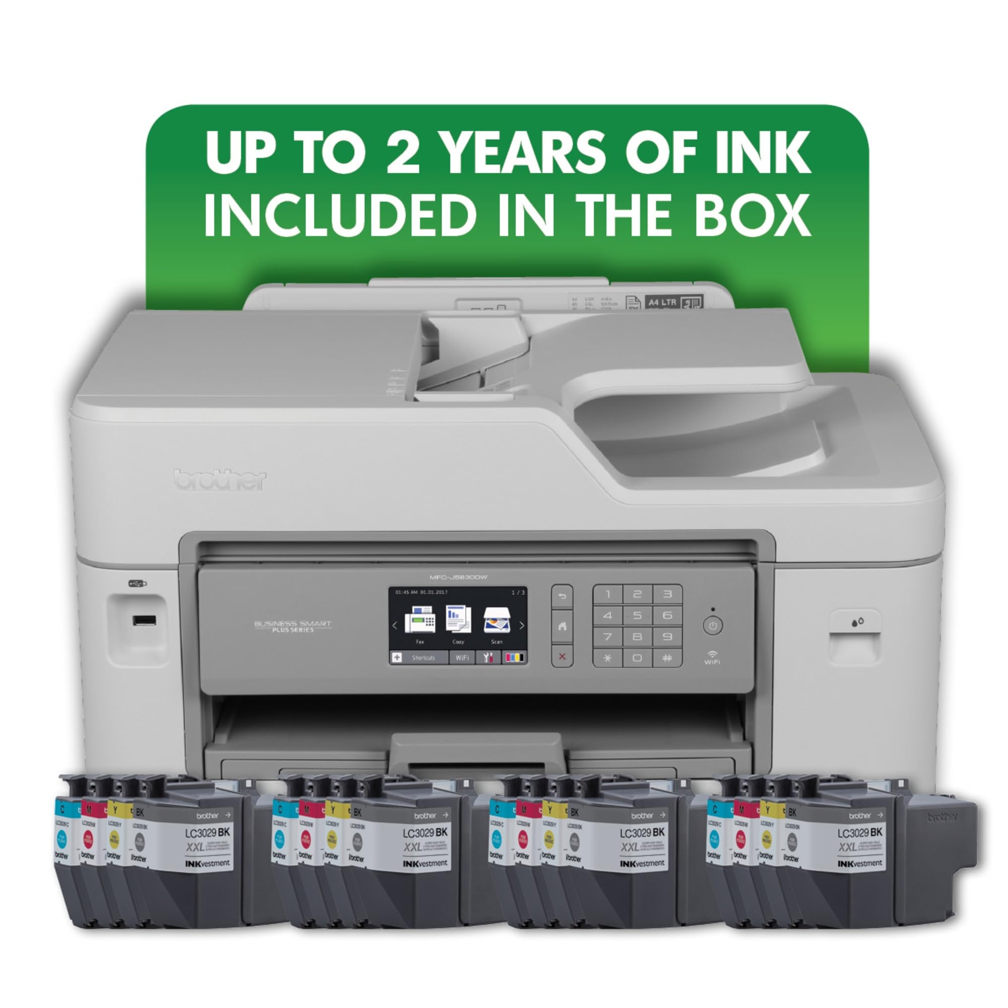 Brother MFC-J5830DWXL Wireless All-in-One Color Inkjet Printer with Auto Duplex Printing | 2-Year Ink Supply | Perfect for Home Office & Small Business Printing Needs