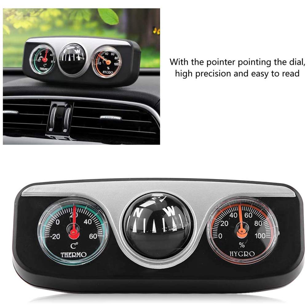 3-in-1 Car Multi-Function Thermometer & Hygrometer - Digital Temperature Humidity Monitor for Vehicle Interior - Perfect for Road Trips, Camping & Winter Driving