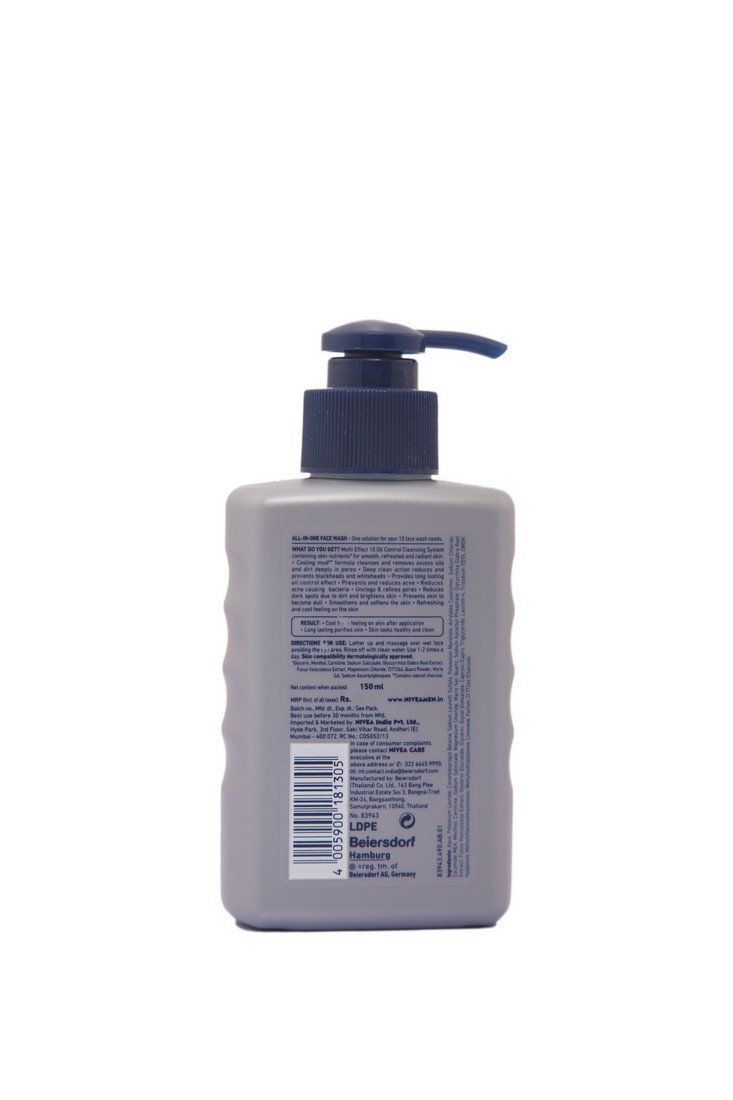NIVEA Men Face Wash for Oily Skin with 10x Vitamin C, 150ml & NIVEA Men Active Care Lip Balm SPF 15, 4.8g - Daily Skincare Routine for Men, Gym & Outdoor Protection