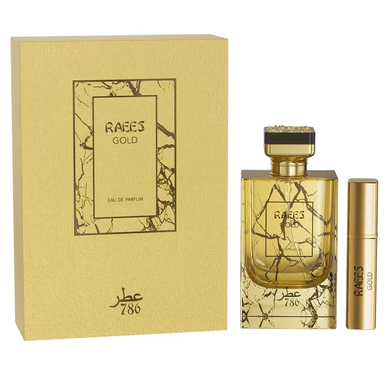 786 Raees Gold 3.4 oz Eau de Parfum for Men - Luxury Long Lasting Fragrance for Date Night & Special Occasions