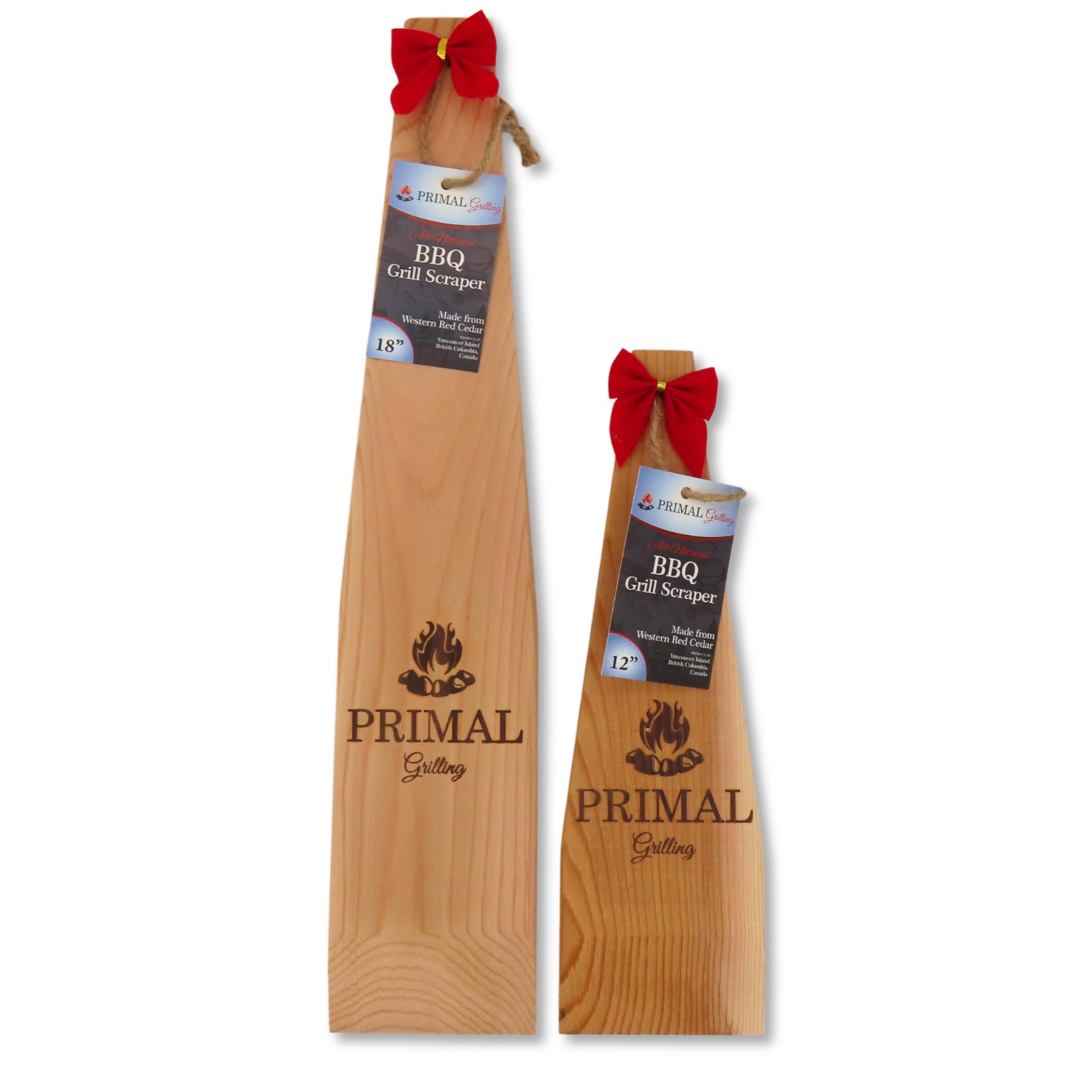 Bristle-Free BBQ Grill Scraper Tool - Premium Western Red Cedar Wooden Grill Scraper for Gas & Charcoal Grills - 2-in-1 Barbecue Griddle Cleaner for Outdoor Cooking & Backyard Grilling - Perfect Gift for Grill Masters & BBQ Enthusiasts
