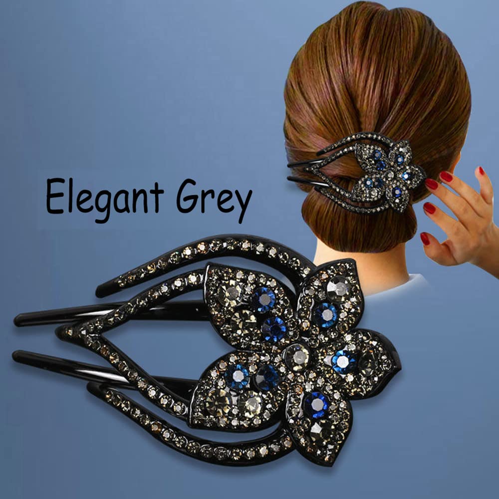 Yusier 4PCS Heart Shaped Rhinestone Hair Clips - Sparkly Duckbill Barrettes for Women, Shiny Decorative Hair Accessories for Prom, Wedding, Party & Everyday Use