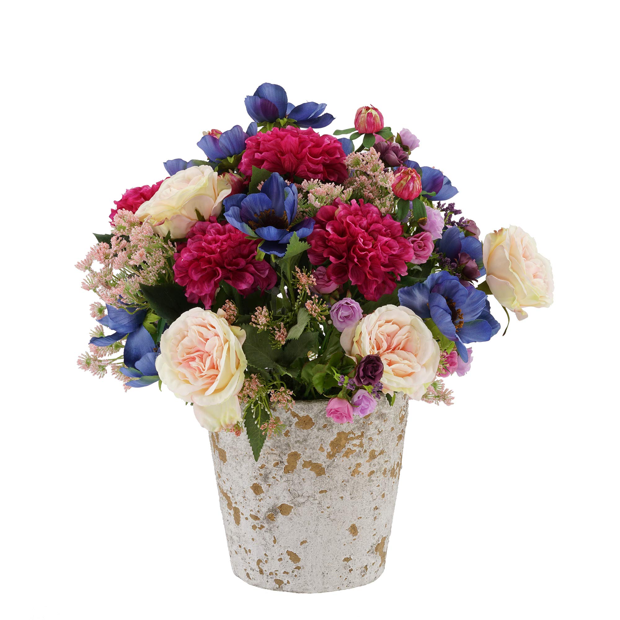 House of Silk Flowers Shabby Chic® Berry Crush - Artificial Floral Arrangement for Home Decor, Wedding Centerpieces & Farmhouse Style Interiors