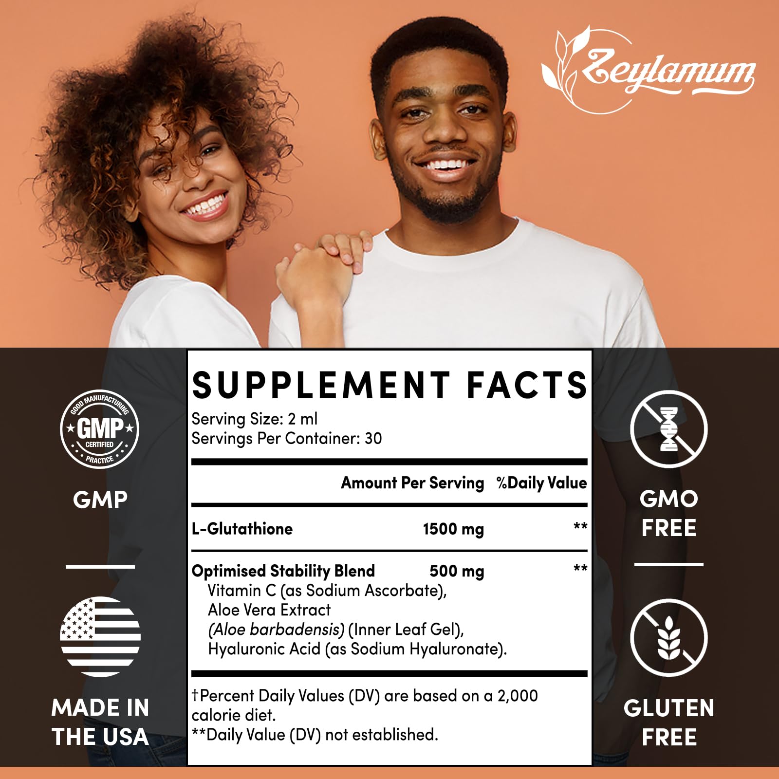 2000MG Liposomal Glutathione Liquid Drops - Premium Antioxidant Supplement with Vitamin C & Hyaluronic Acid for Enhanced Absorption | Supports Liver Detox, Skin Health & Immune Boost | 4.05 OZ Bottle for Daily Wellness & Anti-Aging Routine