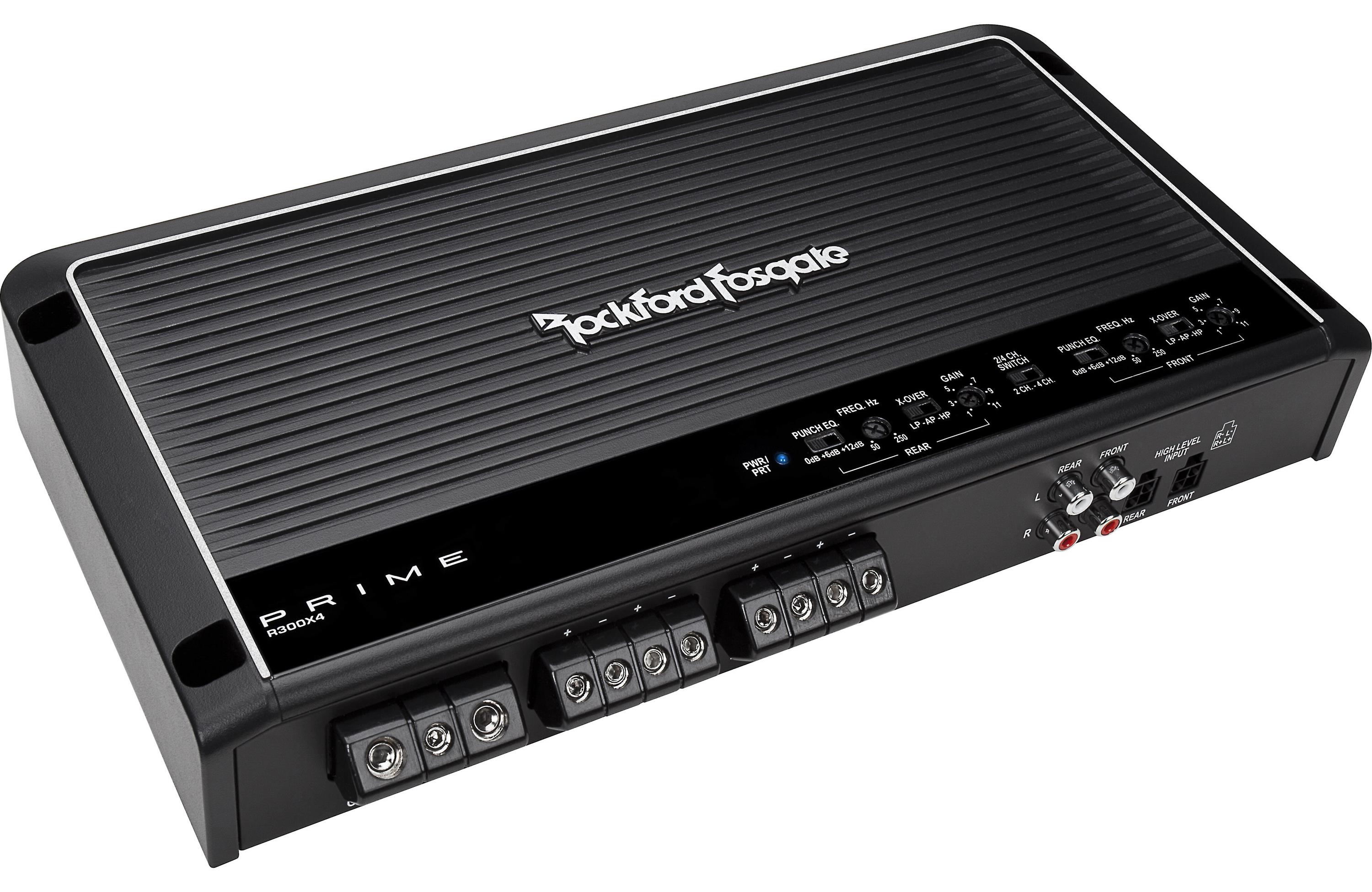 Rockford Fosgate Prime R300X4 4-Channel Amplifier - 300W Car Audio Amp for High-Performance Sound Systems | Perfect for Car, Truck, and Marine Stereo Upgrades