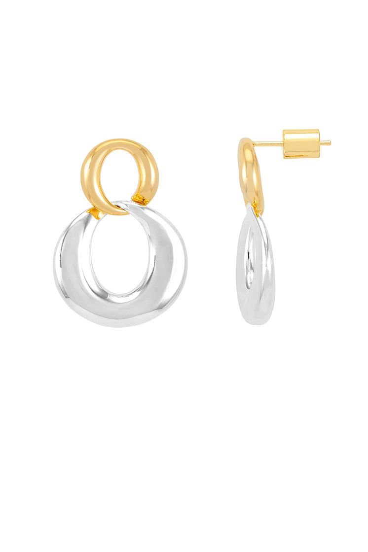 Gold and Silver Link Hoop Earrings for Women - Trendy Chunky Chain Hoops for Everyday Wear, Parties & Gifts