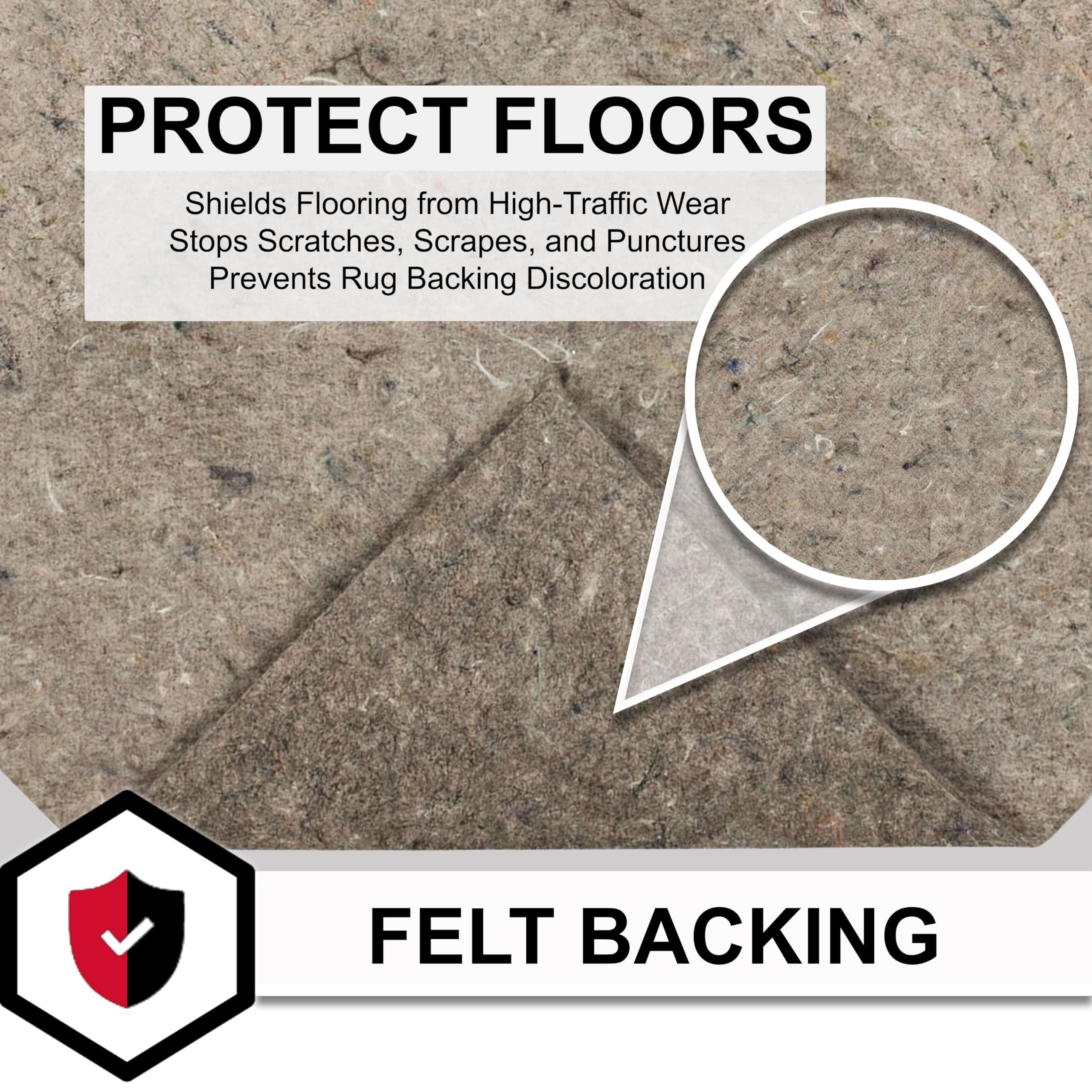 Mohawk Home 9' x 12' 3/8 Inch Thick 100% Felt Rug Pad - Non-Slip Floor Protector for Hardwood, Tile & Laminate - Extra Cushion for Living Room, Bedroom & Office