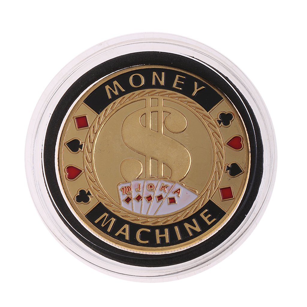 Premium Metal Poker Chips Press Card Set - Green Casino Style Banker Chips for Poker Games, Blackjack, Texas Hold'em & Home Game Nights - Durable Poker Accessories & Collectible Souvenirs