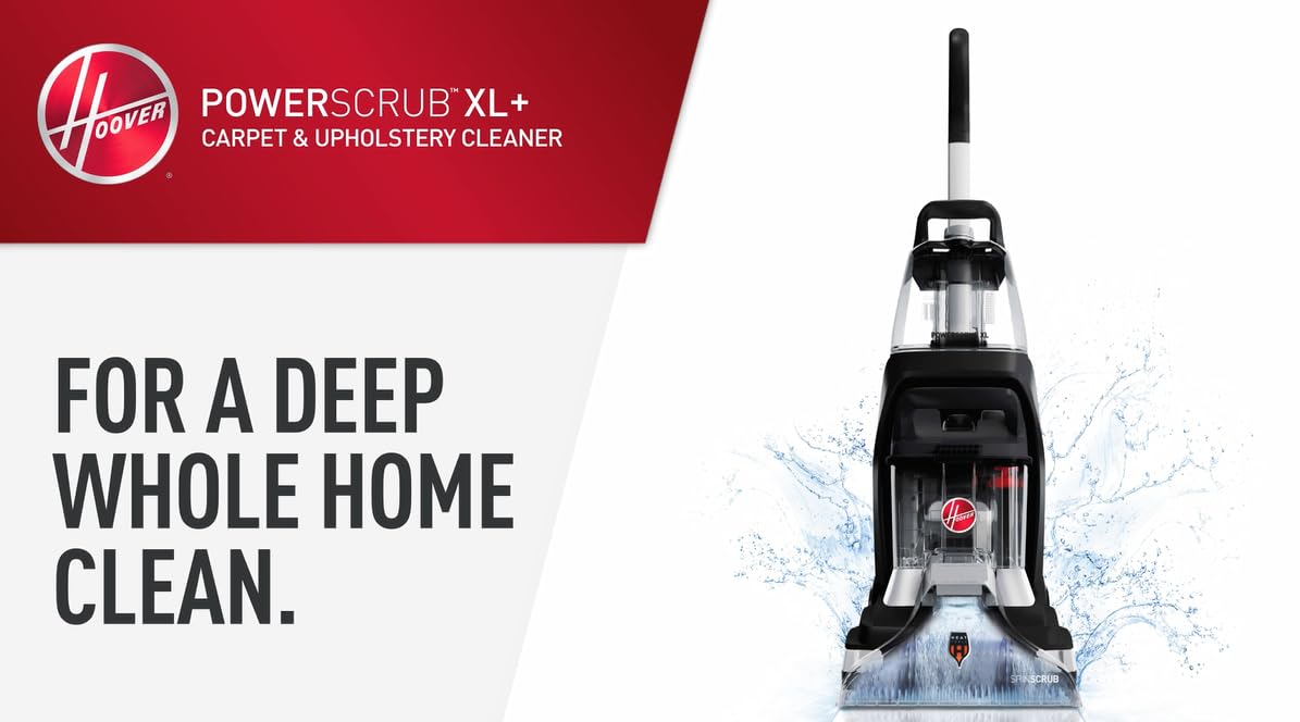 Hoover PowerScrub XL Pet Carpet Cleaner Machine - Deep Cleaning for Carpets, Upholstery & Stairs | Multi-Surface Shampooer with Powerful Suction & Attachments | Ideal for Pet Hair Removal & Stain Cleaning | Works with Hoover Cleaning Solution