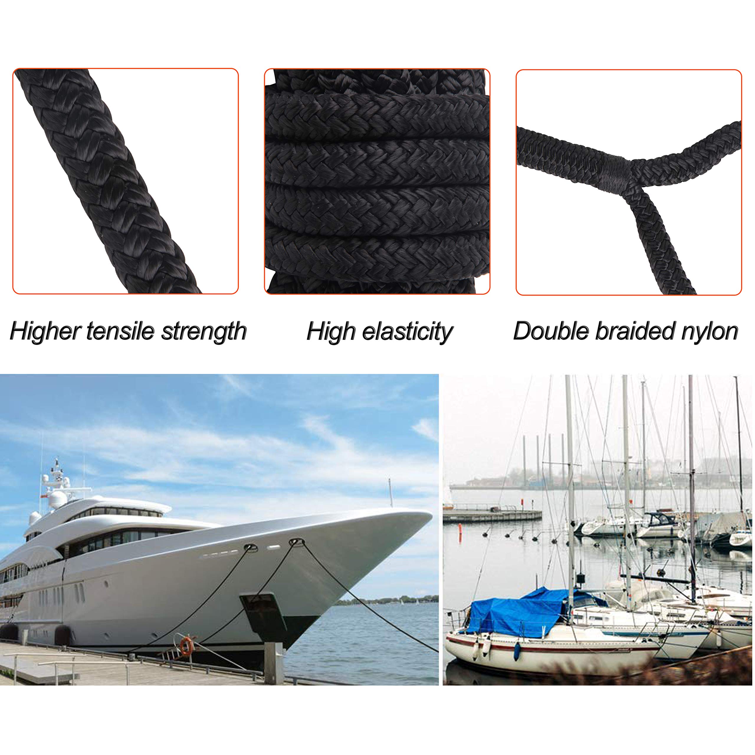 Double Braided Nylon Boat Docking Lines - 5/8