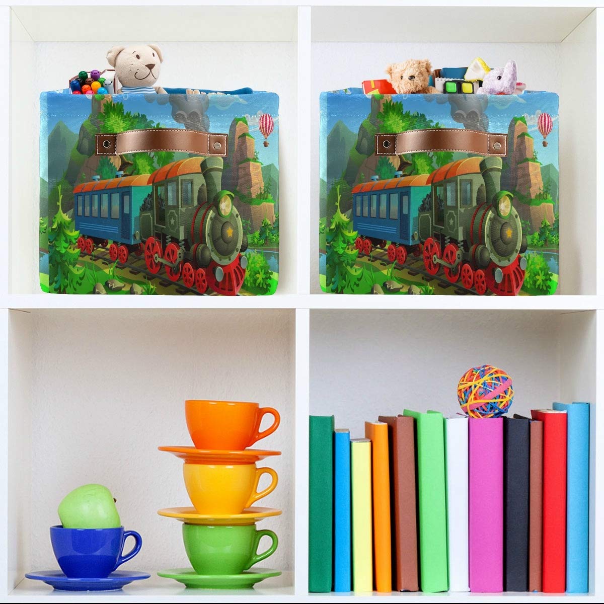 AUUXVA Collapsible Fabric Storage Bins with Handles - 2 Pack Rectangle Storage Boxes for Closet, Nursery, Home Office & Shelf Organization | Perfect for Kids' Toys, Blankets & Home Decor