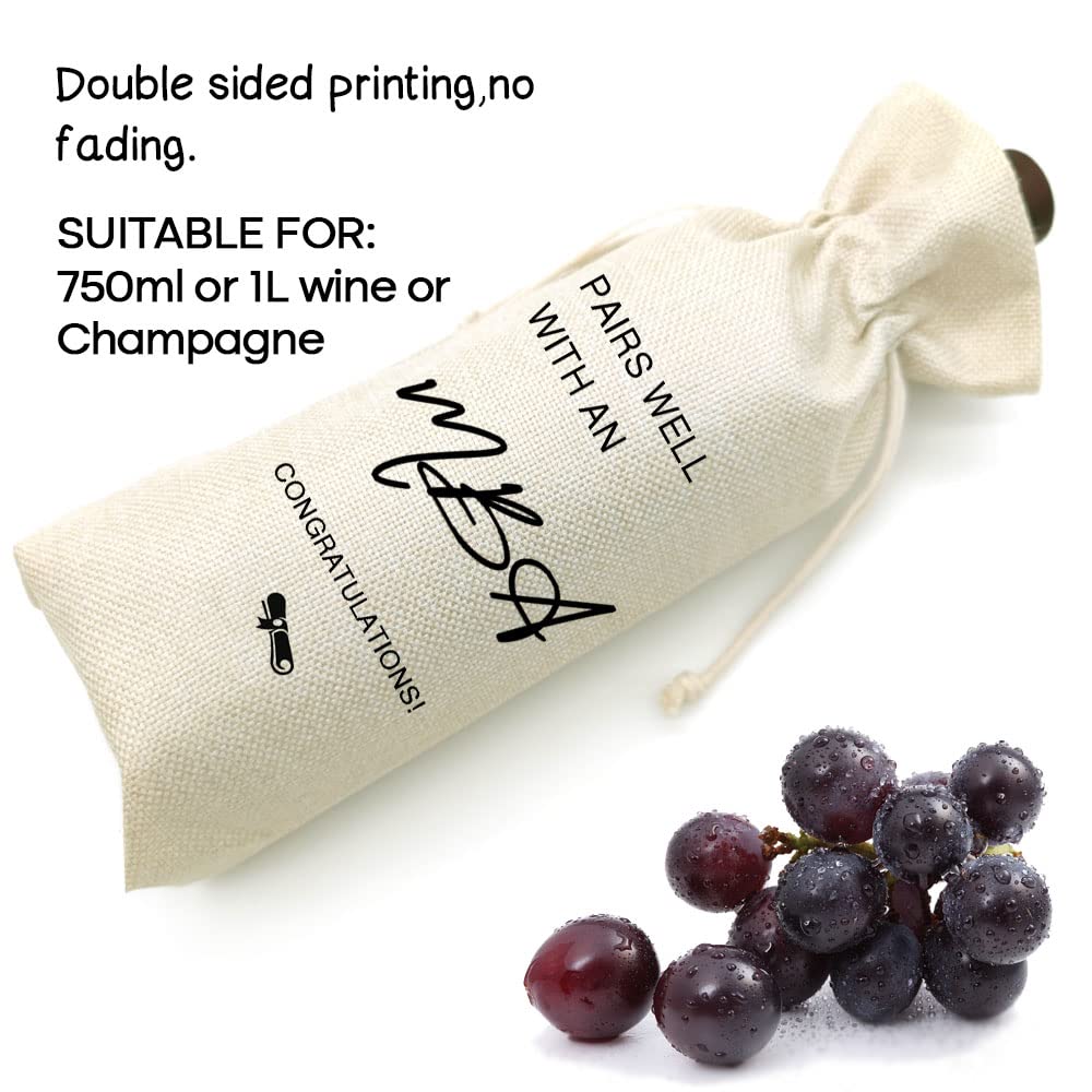 Premium MBA Graduation Wine Bag - Elegant Gift for MBA Graduates, Her, Him, Son, Daughter & Friends | Perfect for Celebrations, Graduation Parties & Wine Gifting