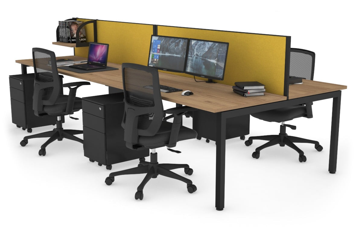 Quadro Square Legs 4-Person Office Workstation Desk - 1800mm x 700mm (71