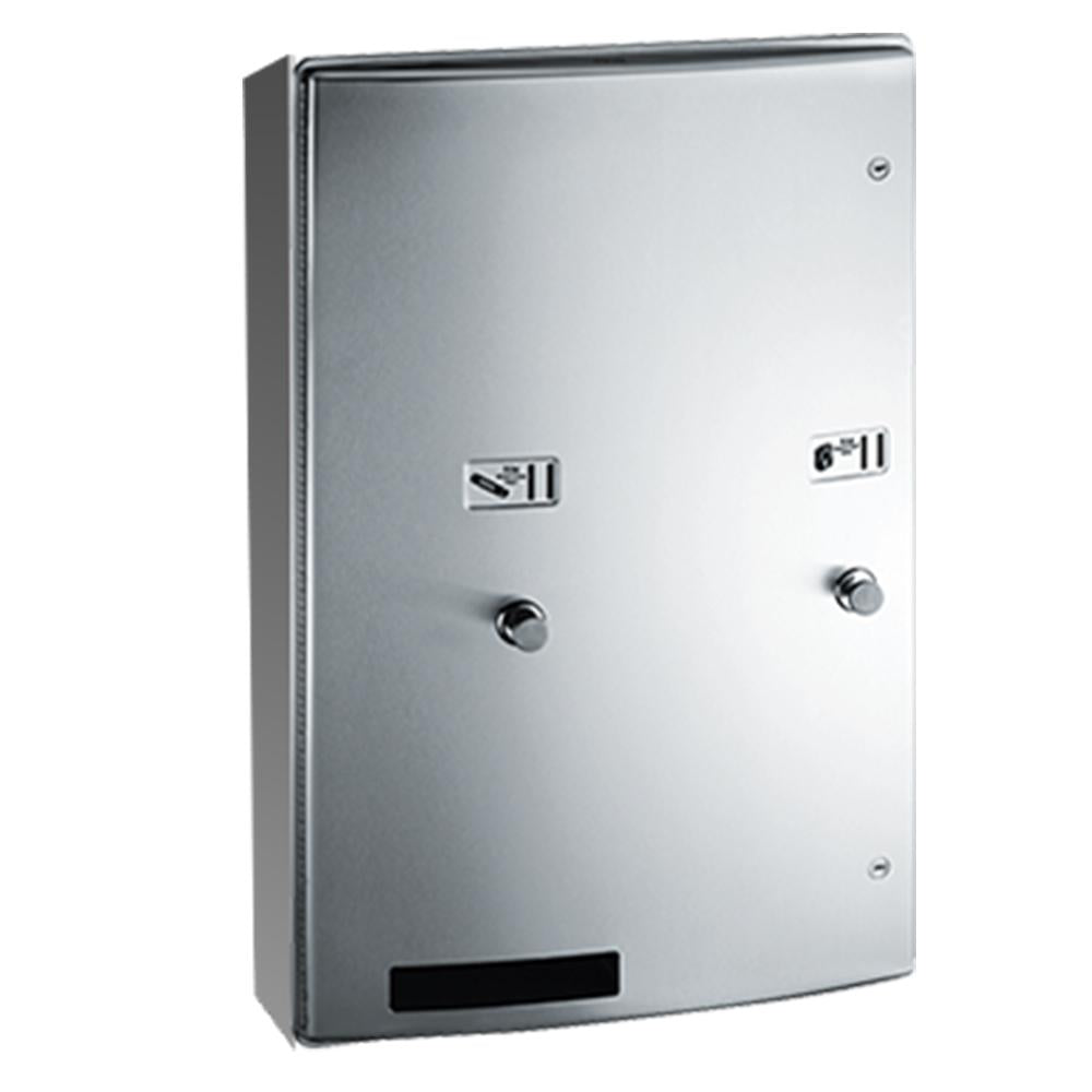 ASI 204684 9 Roval Sanitary Napkin & Tampon Dispenser - Surface Mounted Satin Finish - Ideal for Women's Restrooms, Schools, and Public Facilities