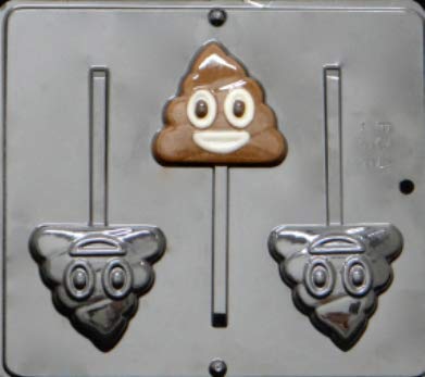 Poop Emoji Lollipop & Chocolate Candy Mold Set (3458) - Silicone Baking Molds for DIY Candy Making, Party Favors & Funny Gifts