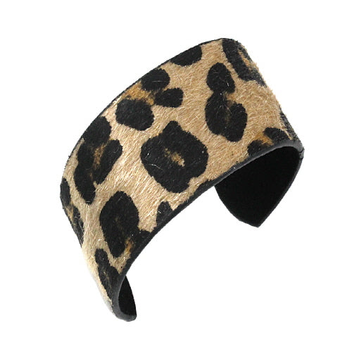 Leopard Print Cuff Bracelet for Women - Fashion Animal Print Bangle for Casual & Party Wear