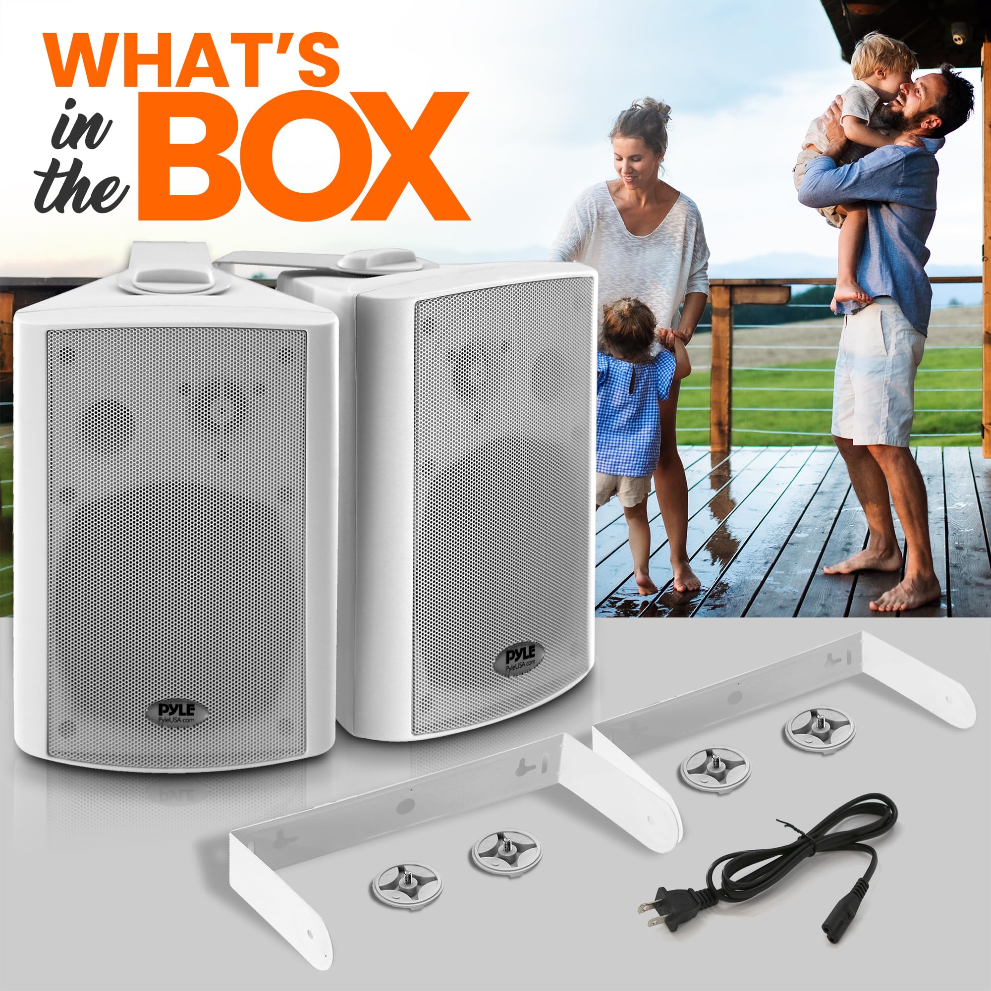 Pyle 6.5'' Wireless Bluetooth Speakers - 100W Wall Mountable Stereo Sound System with Built-in Digital Amplifier, 2-Way Full Range Audio, Elegant White (Pair) - Perfect for Home Theater, Parties & Outdoor Entertainment