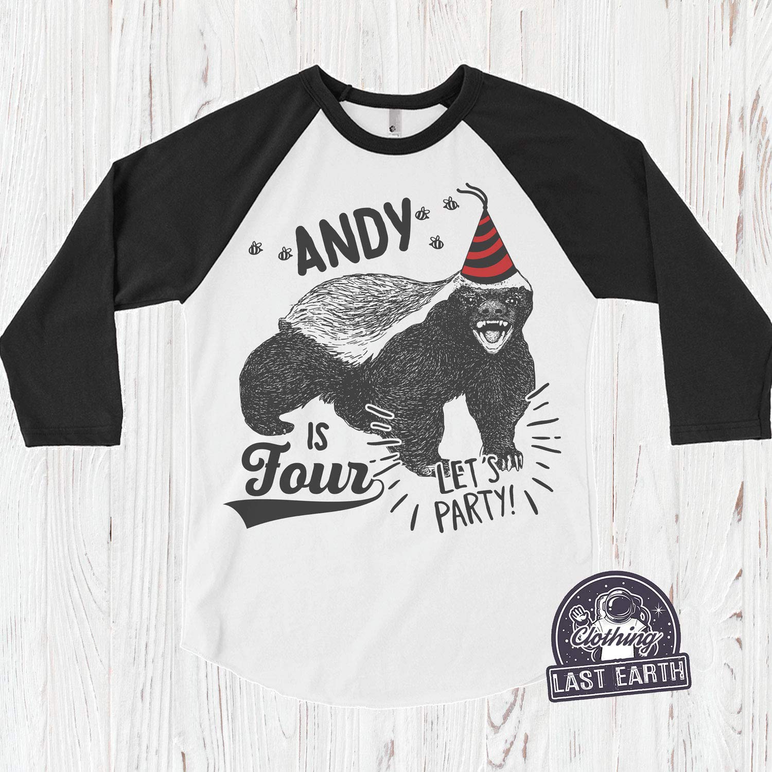Personalized Honey Badger Birthday T-Shirt for Kids - 1st, 2nd, 3rd & 4th Birthday Party Outfit - Wild Animal Theme Shirt for Boys & Girls - Perfect for Birthday Celebrations, Zoo Trips & Casual Wear