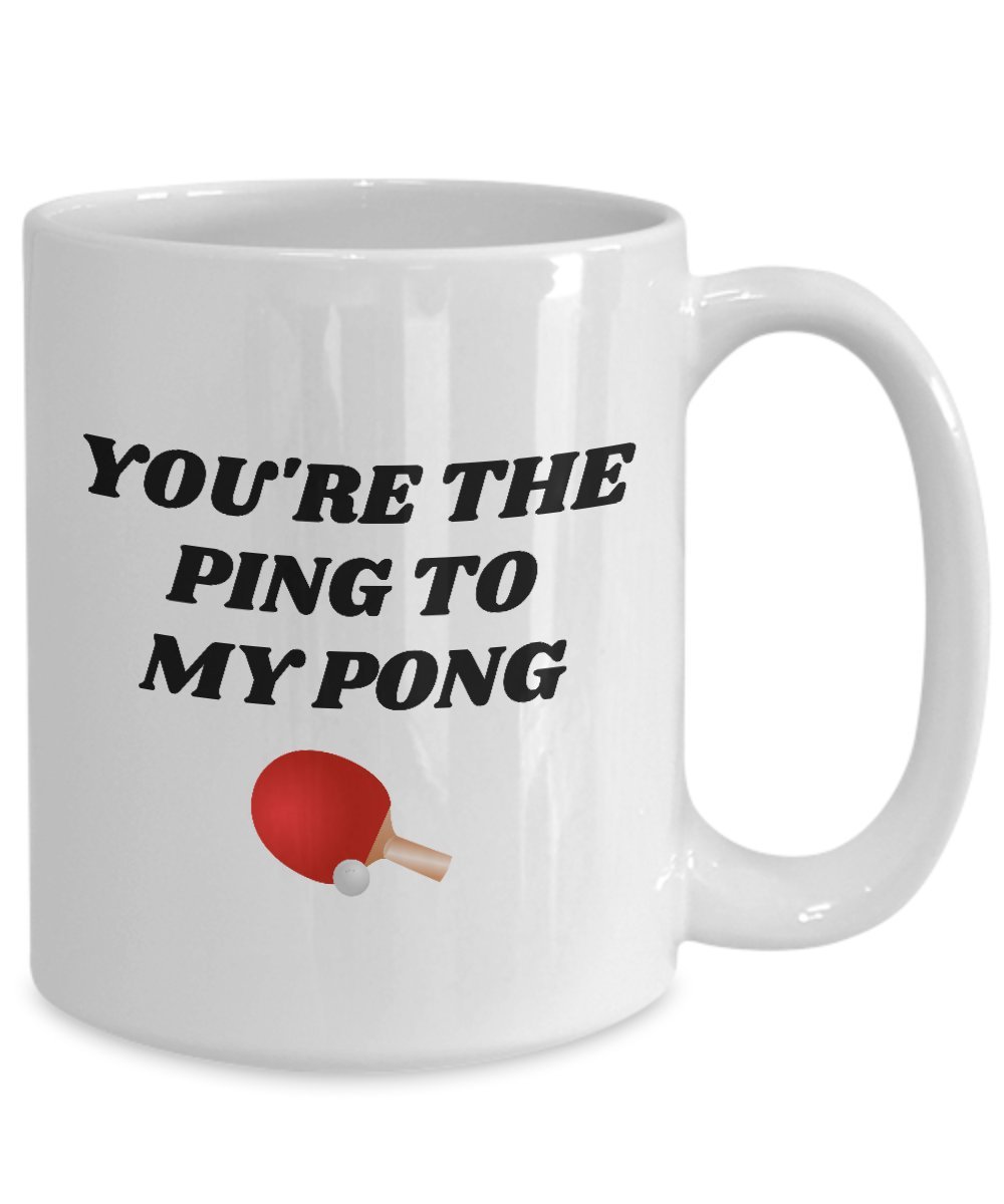 Best Ping Pong Gift Ideas - Table Tennis Player Coffee Mug - Perfect Present for Ping Pong Lovers - Funny 'You're Ping To My Pong' Design - Ideal for Home, Office & Sports Enthusiasts
