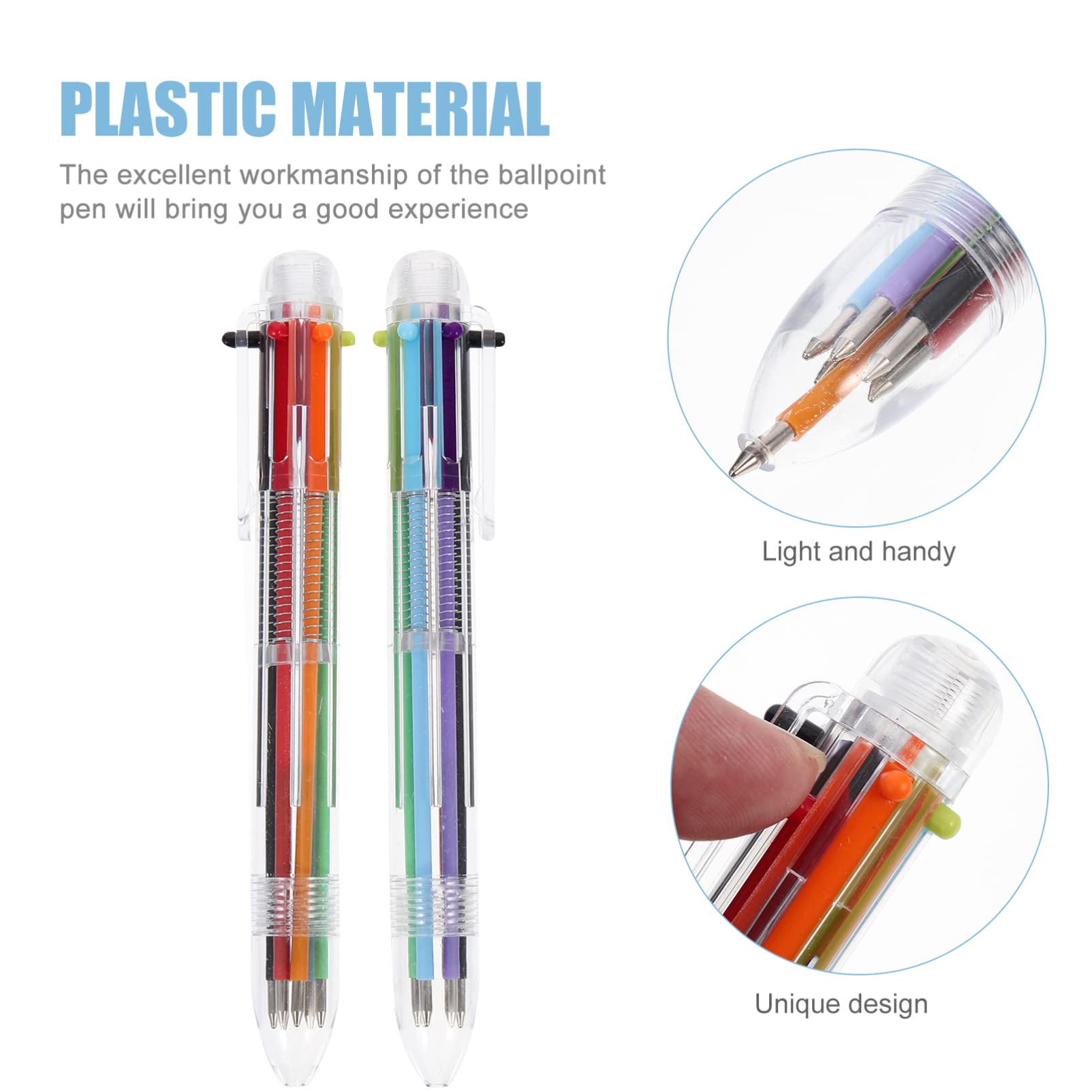 Operitacx 10-Pack Multicolor Ballpoint Pens - Transparent Plastic Writing Pens for Students, Office & School Supplies - Vibrant Colors for Note Taking, Journaling & Art Projects