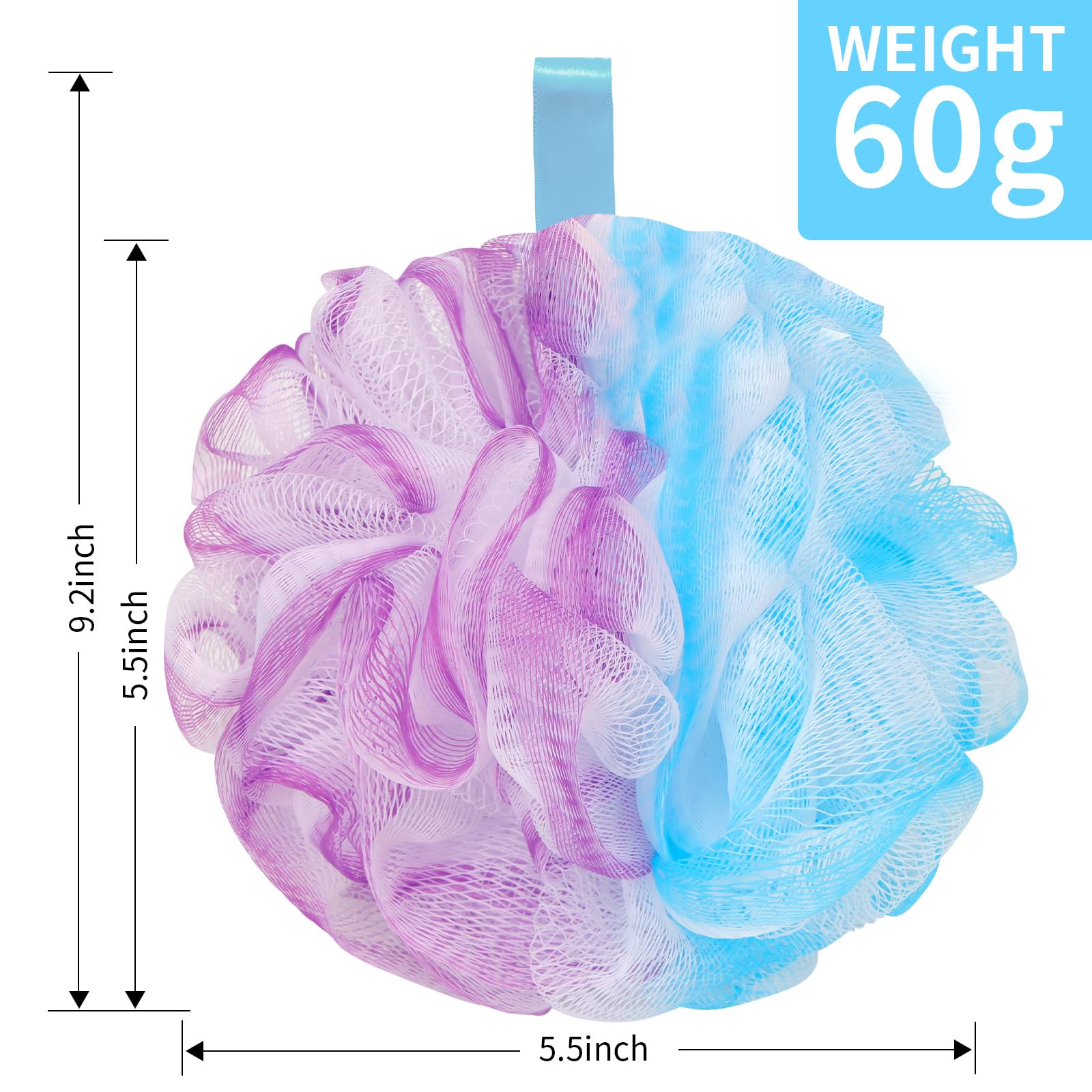 Exfoliating Loofah Sponge for Shower - Soft Mesh Body Scrubber & Back Cleanser - 4-Pack Bath Accessories for Women & Men (60G, Forest Fairy) | Perfect for Daily Exfoliation, Spa Days & Gift Sets