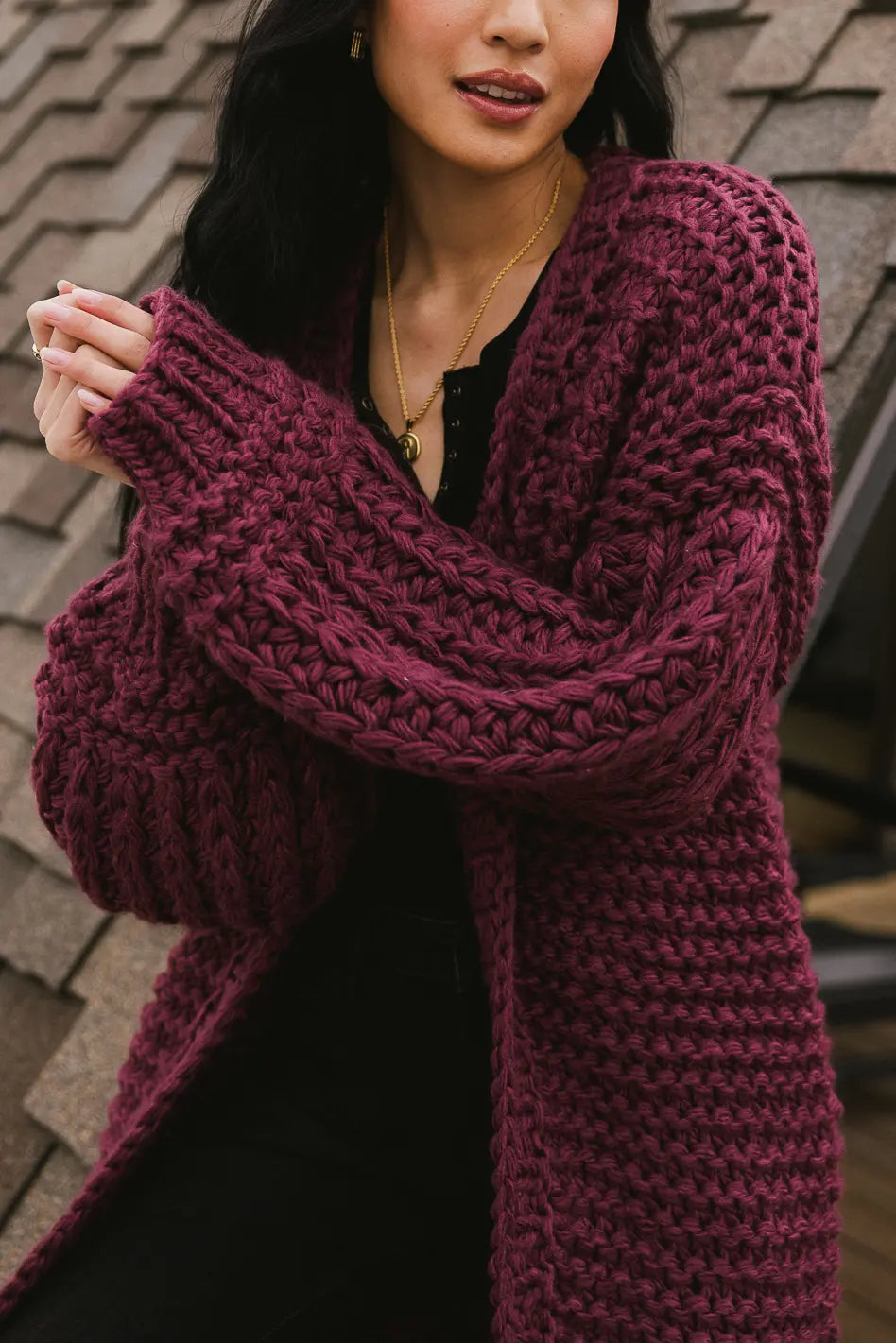 Marlee Long Cardigan in Purple - Soft & Stylish Women's Cardigan Sweater for Fall & Winter | Perfect for Layering, Office Wear & Casual Outfits
