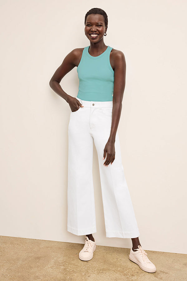 Milo Wide Leg Jeans for Women - Eco-Friendly Stretch Denim Pants in White | Comfortable & Sustainable Fashion for Casual Wear & Office Outfits