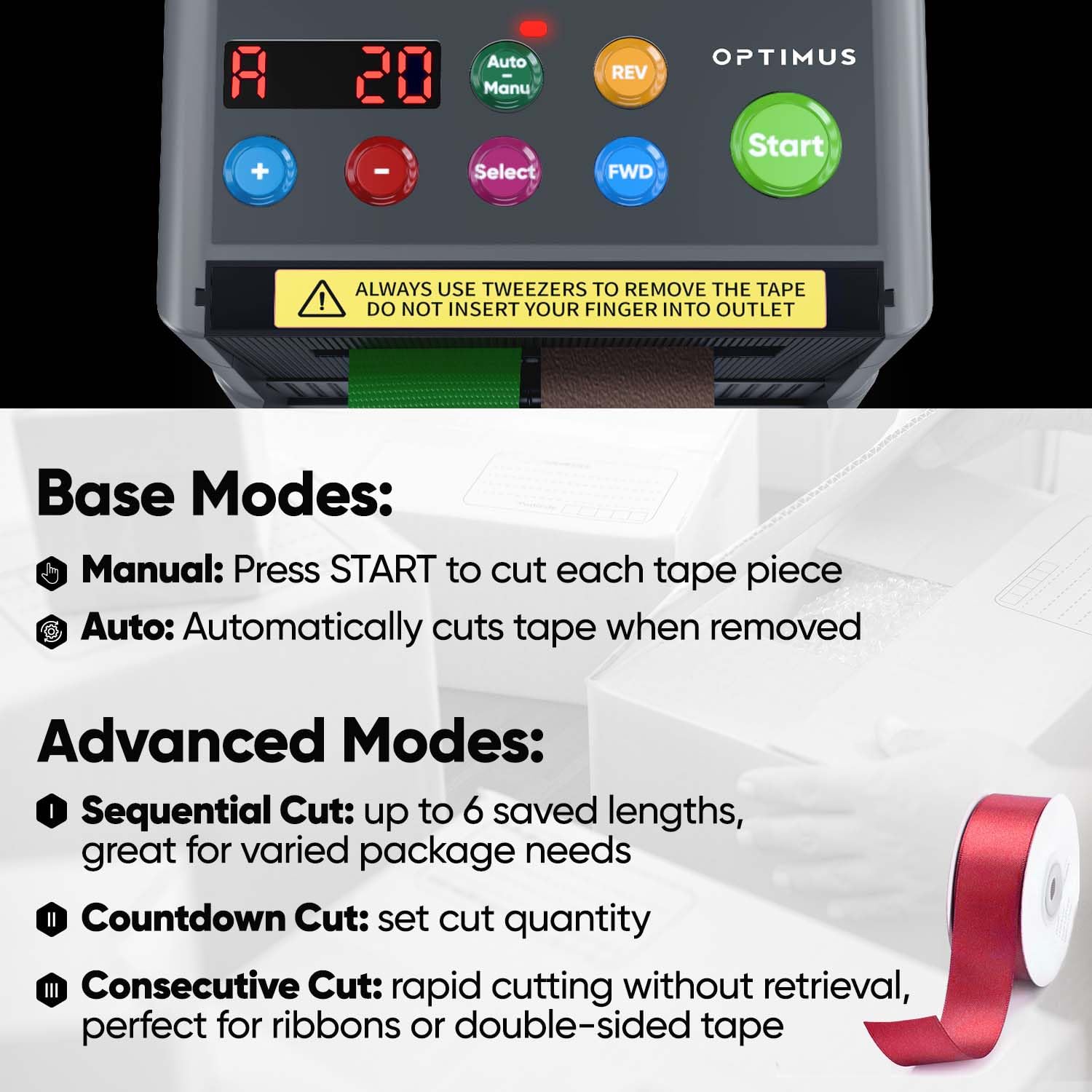 BladeMaster PRO Automatic Ribbon Cutting Machine - Commercial Grade Smart Tape Dispenser & Ribbon Cutter (2024 Upgraded Model, Gray) | Perfect for Gift Wrapping, Packaging, Crafting & Office Use | Fast & Precise Cutting for Professionals