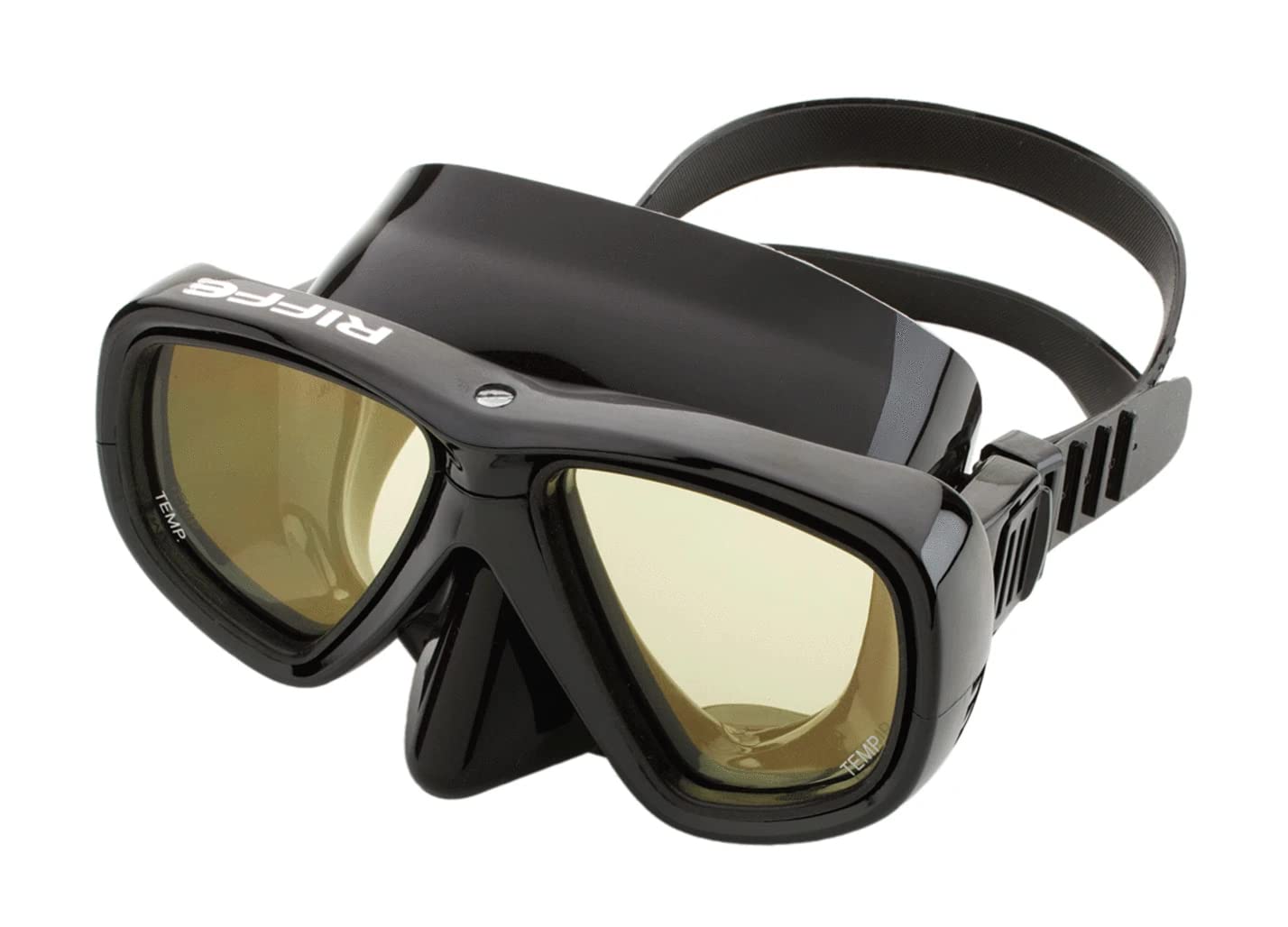 Riffe Viso Freediving Mask with Amber Lens - Low Volume Scuba Diving & Spearfishing Gear for Clear Underwater Vision - Perfect for Ocean, Pool & Snorkeling Adventures