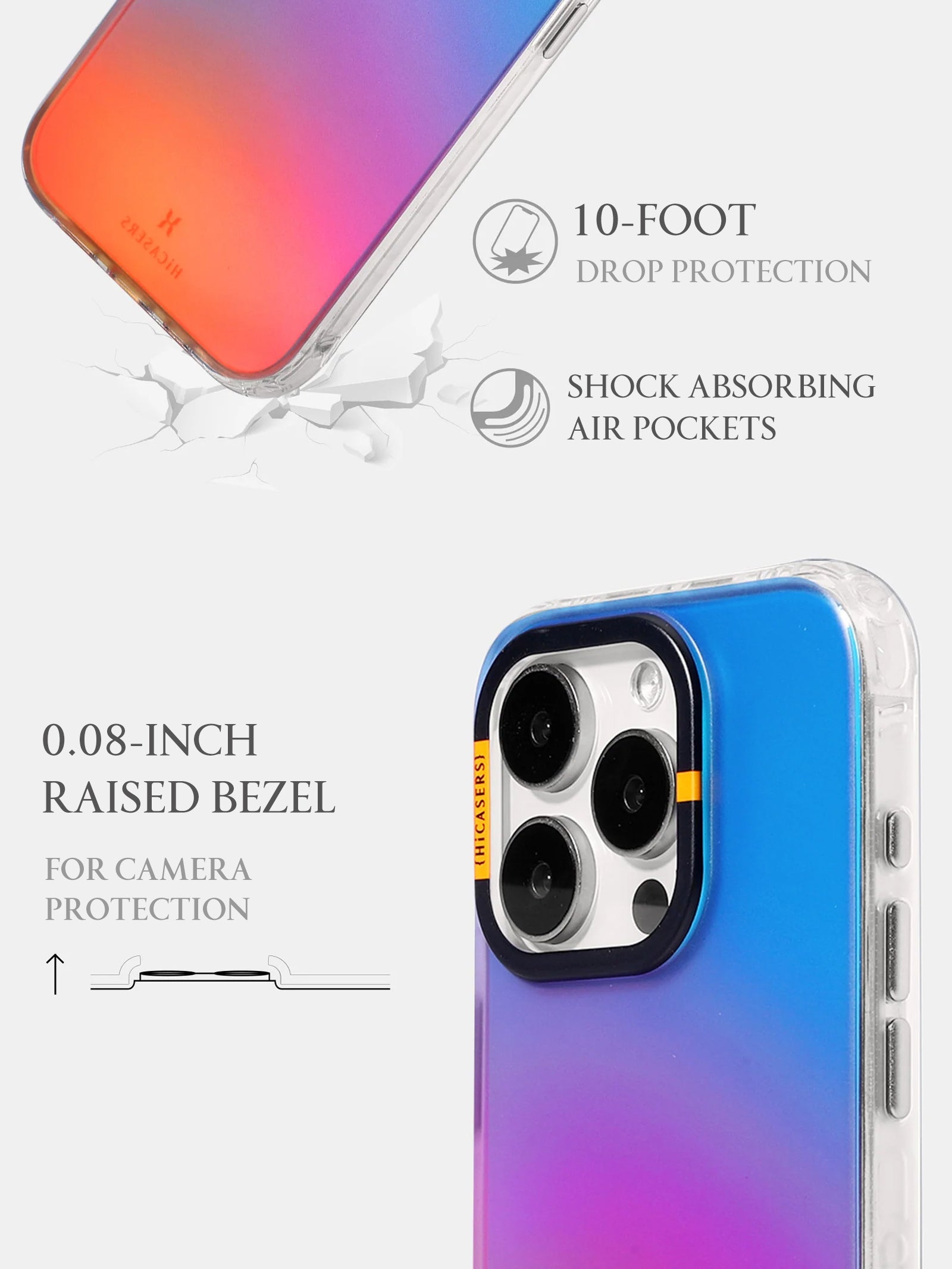 Purple Orange Dusk Gradient Phone Case - Trendy Protective Cover for iPhone & Android - Perfect for Sunset Beach Trips & Outdoor Adventures
