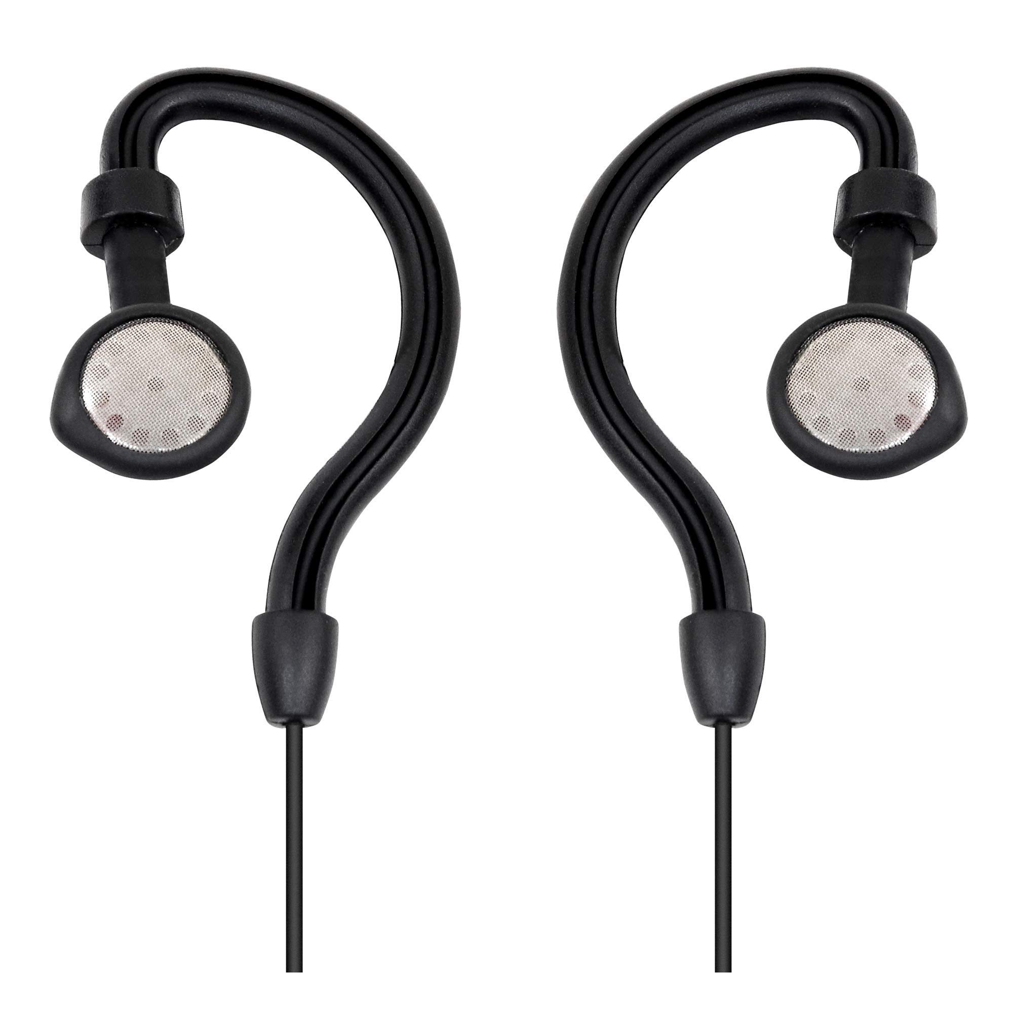 Midland AVPH4 Ear Clip Headset for GMRS Two-Way Radios - Secure Fit Headphones with Built-In Mic & PTT Button - Crystal Clear Communication for Outdoor Activities, Construction, and Emergency Use